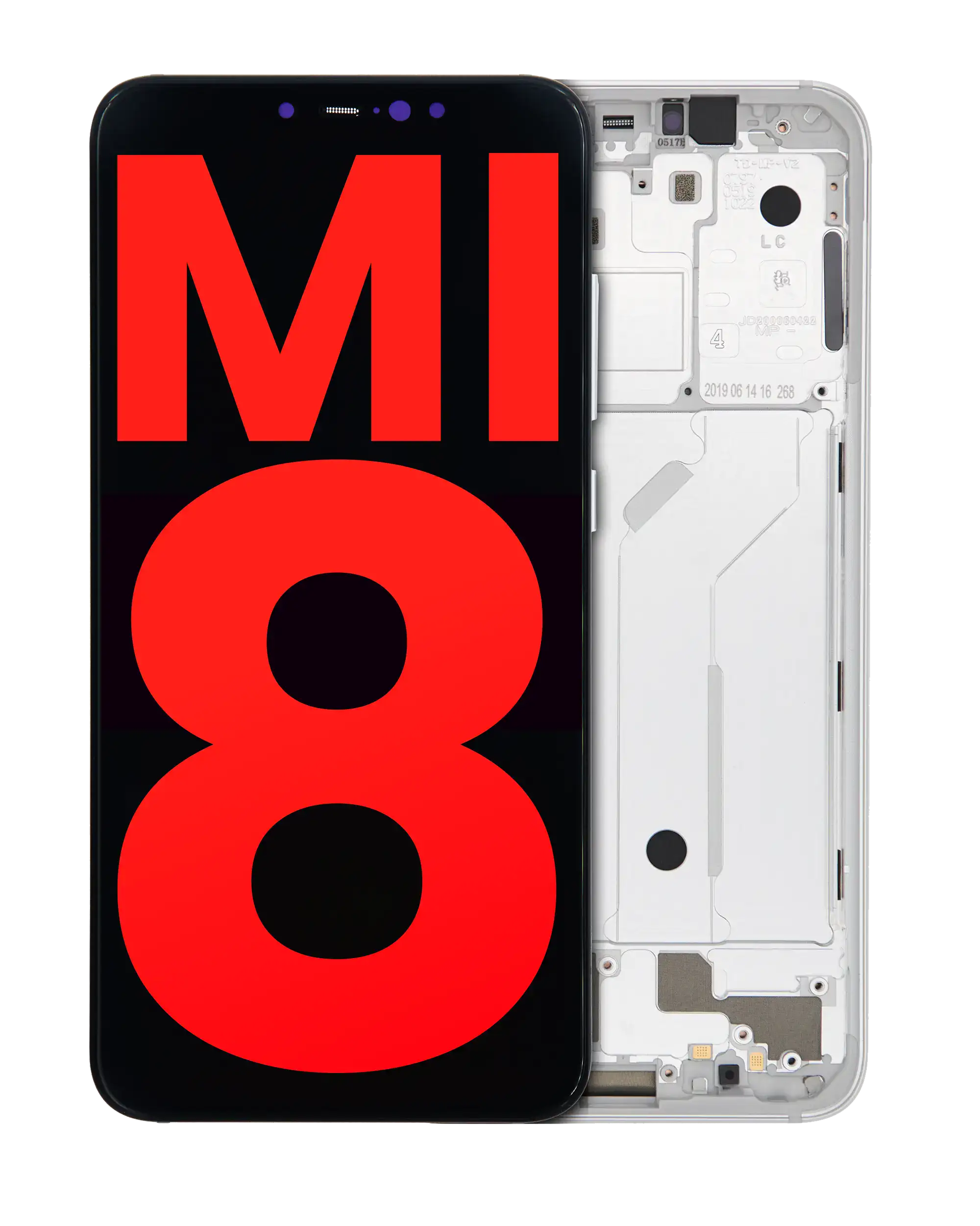 OLED Display with Frame for Xiaomi Mi 8 (Aftermarket Plus) (White)