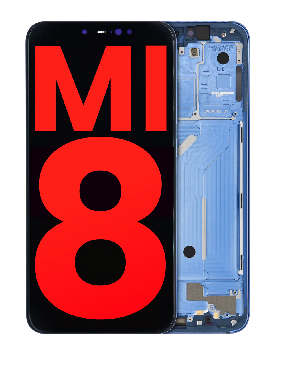 OLED Display with Frame for Xiaomi Mi 8 (Aftermarket Plus) (Blue)