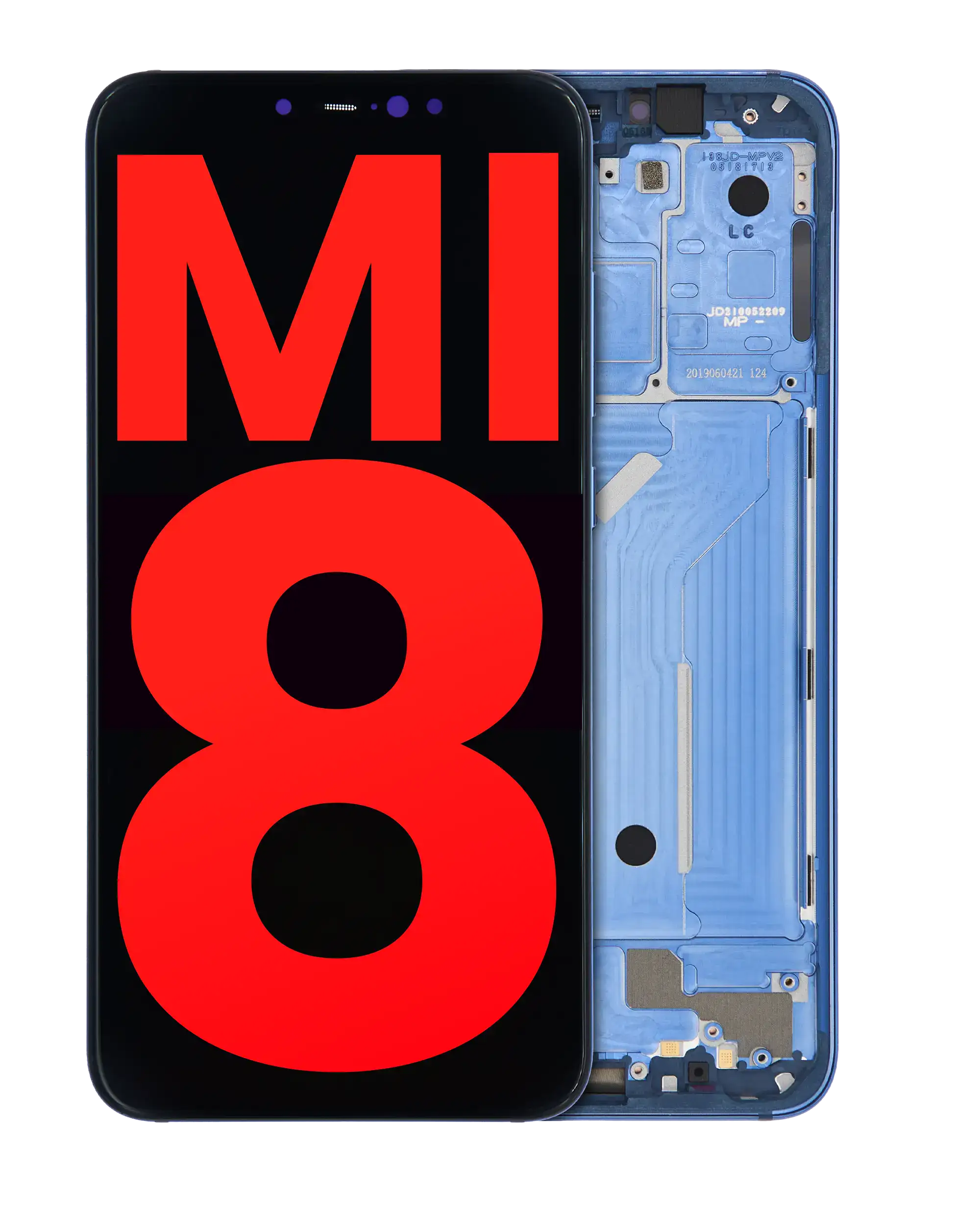 OLED Display with Frame for Xiaomi Mi 8 (Aftermarket Plus) (Blue)