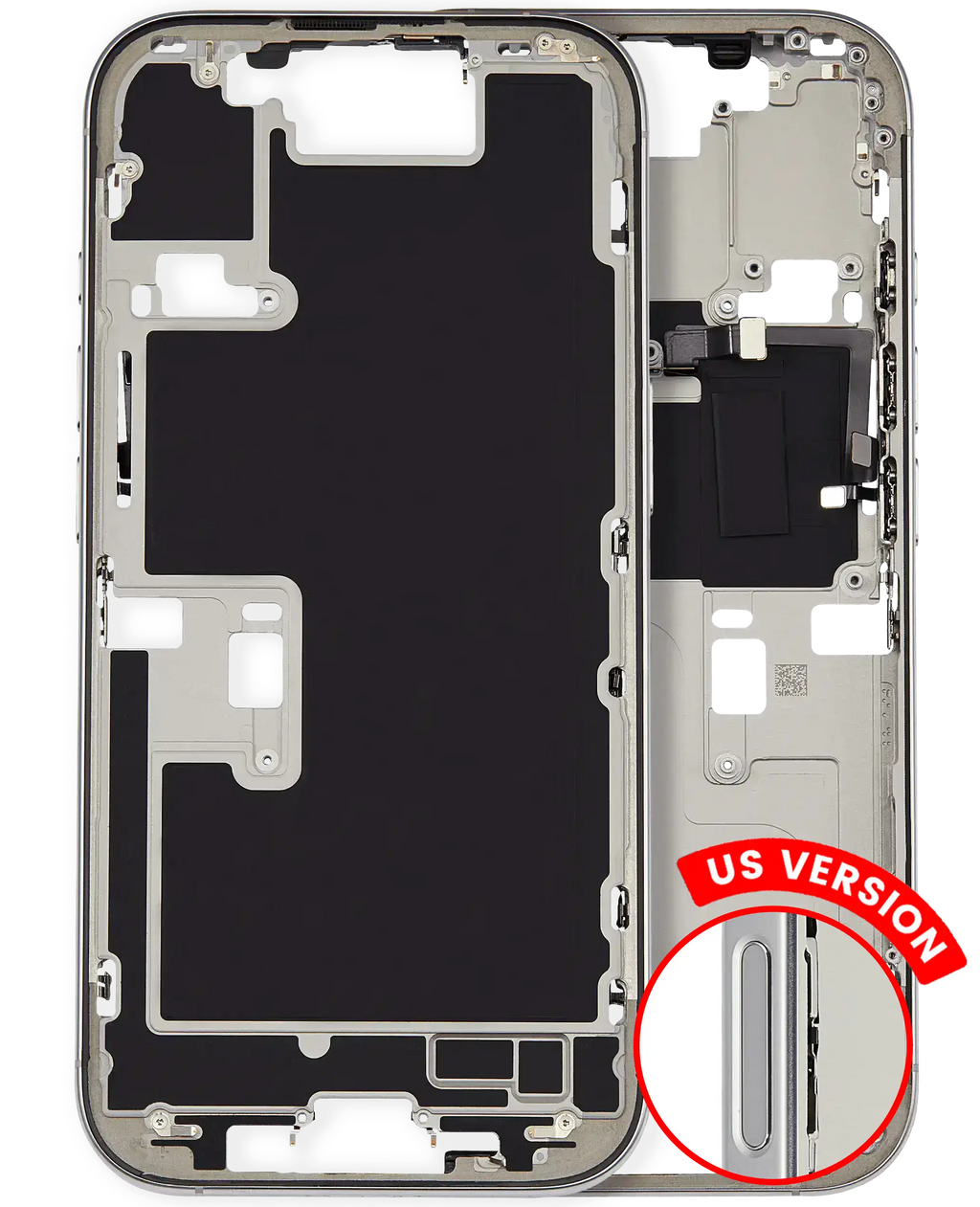 Back Cover/Frame with Small Parts for iPhone 16 Pro (US Version) (Used OEM, Grade A) (White Titanium)
