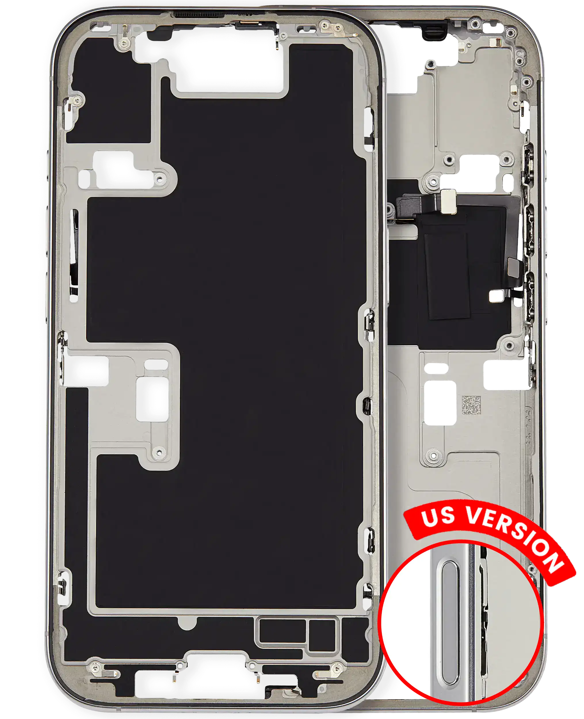 Back Cover/Frame with Small Parts for iPhone 16 Pro (US Version) (Used OEM, Grade A) (White Titanium)