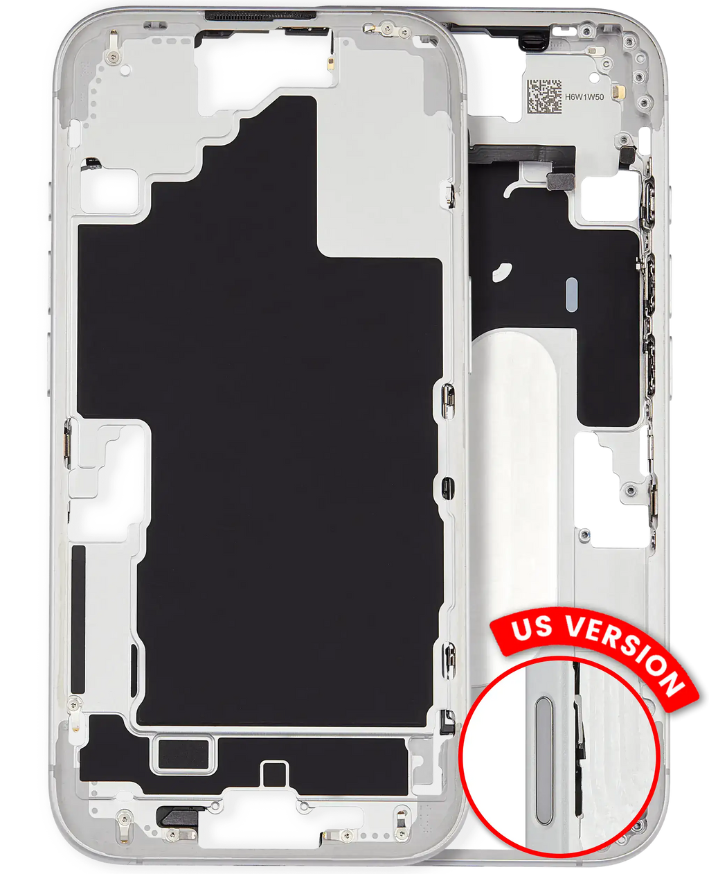 Original Apple-Ausbau A gebraucht – iPhone 16 US Version Rahmen Weiß