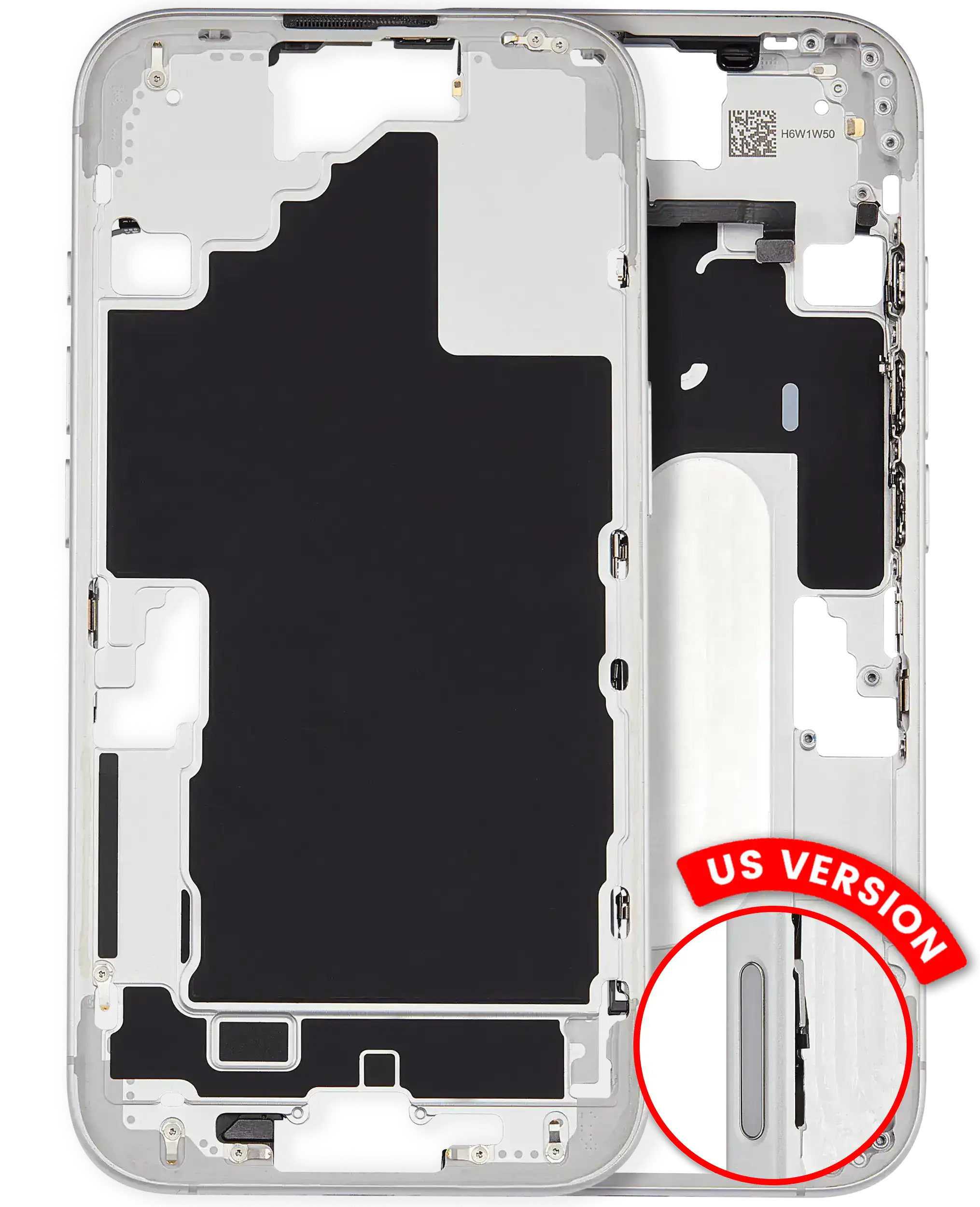 Original Apple-Ausbau A gebraucht – iPhone 16 US Version Rahmen Weiß