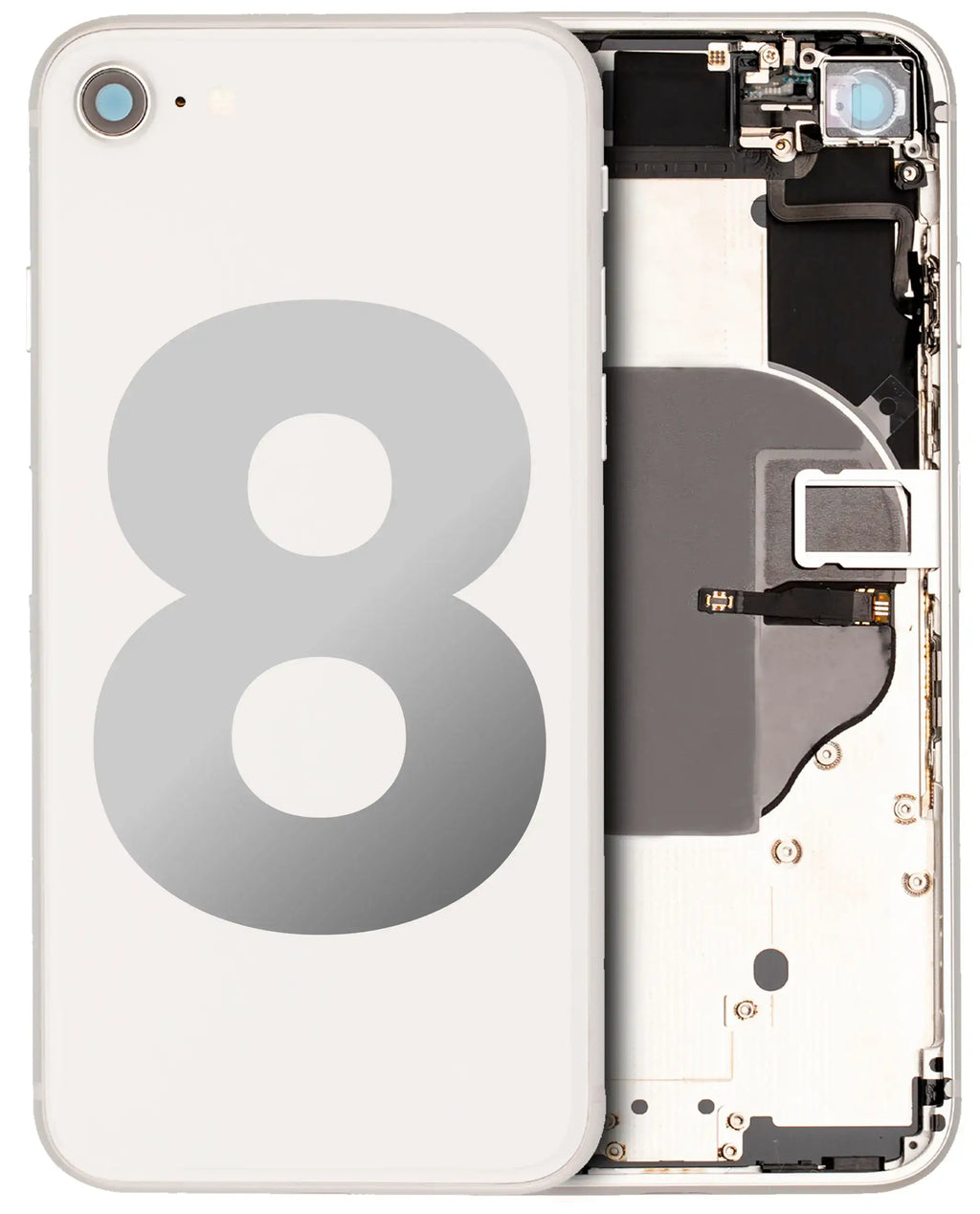 Gebrauchter Ausbau/Pull Qualität A – iPhone 8 Backcover/Rahmen Silber