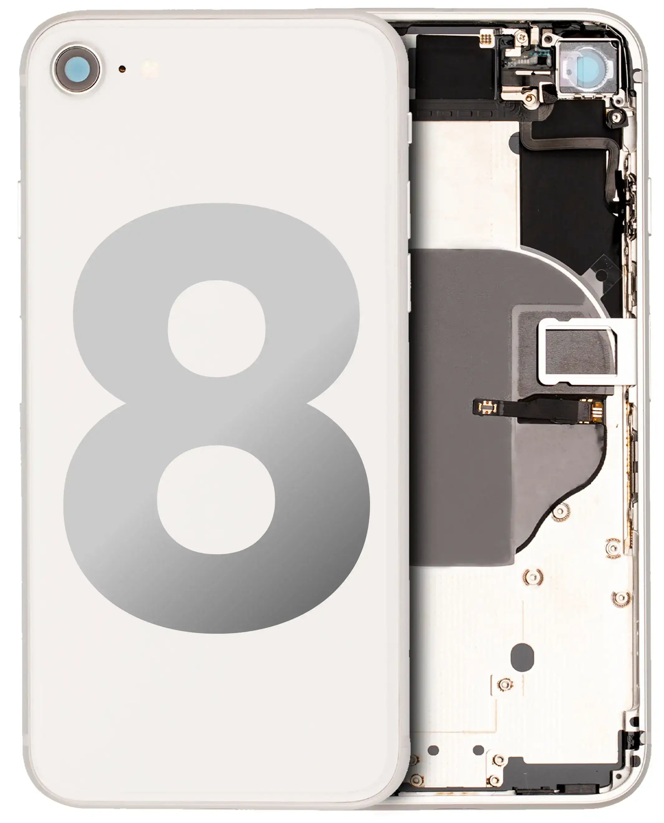 Gebrauchter Ausbau/Pull Qualität A – iPhone 8 Backcover/Rahmen Silber