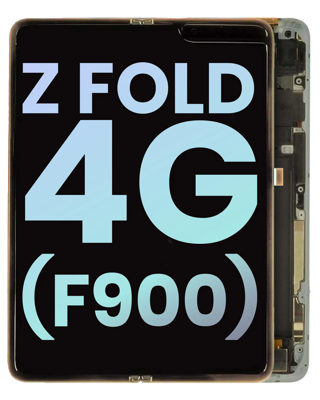 Inner OLED-Display mit Rahmen für Samsung Galaxy Z Fold 4G (F900) (Service Pack) (Cosmos Black)