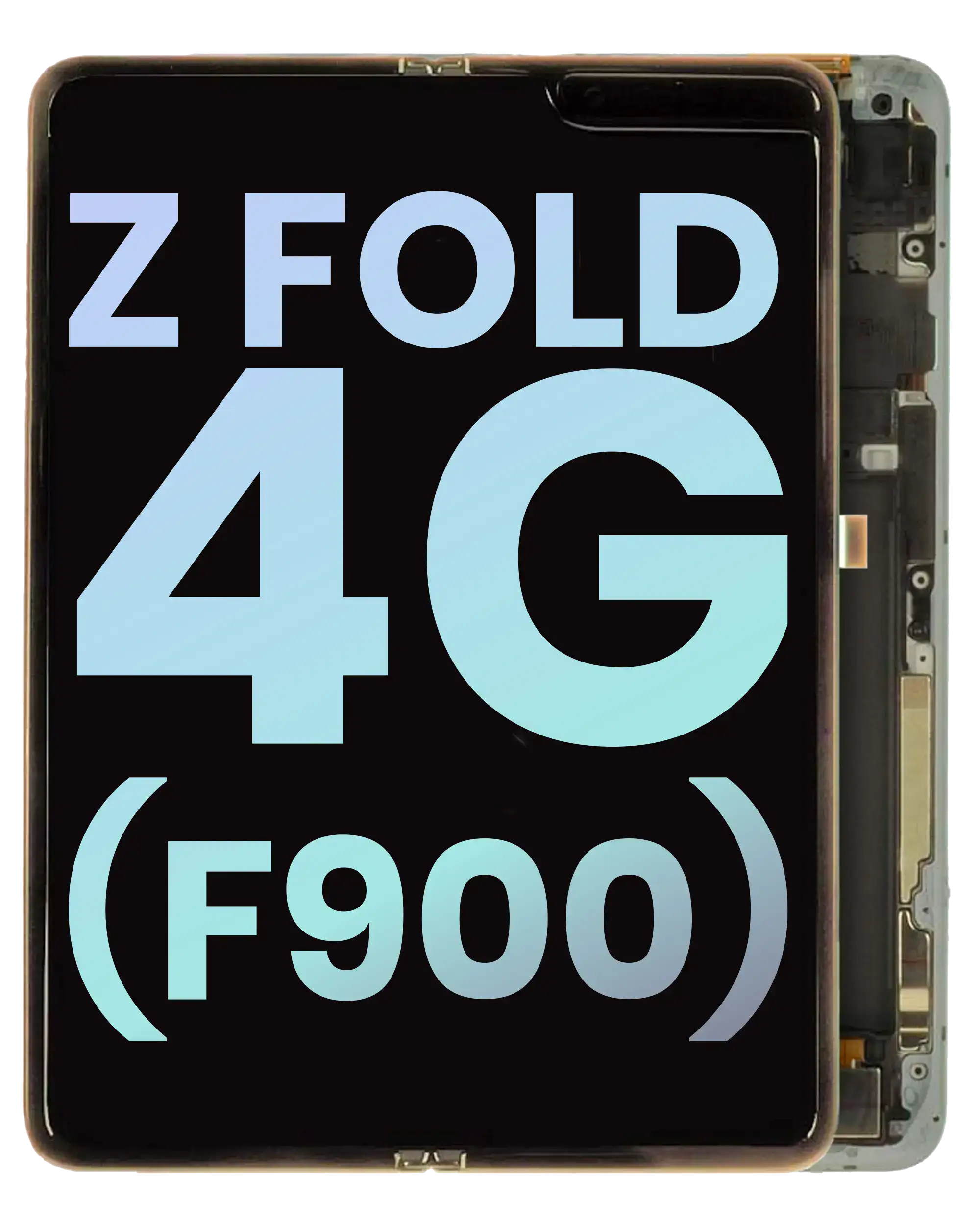 Inner OLED-Display mit Rahmen für Samsung Galaxy Z Fold 4G (F900) (Service Pack) (Cosmos Black)