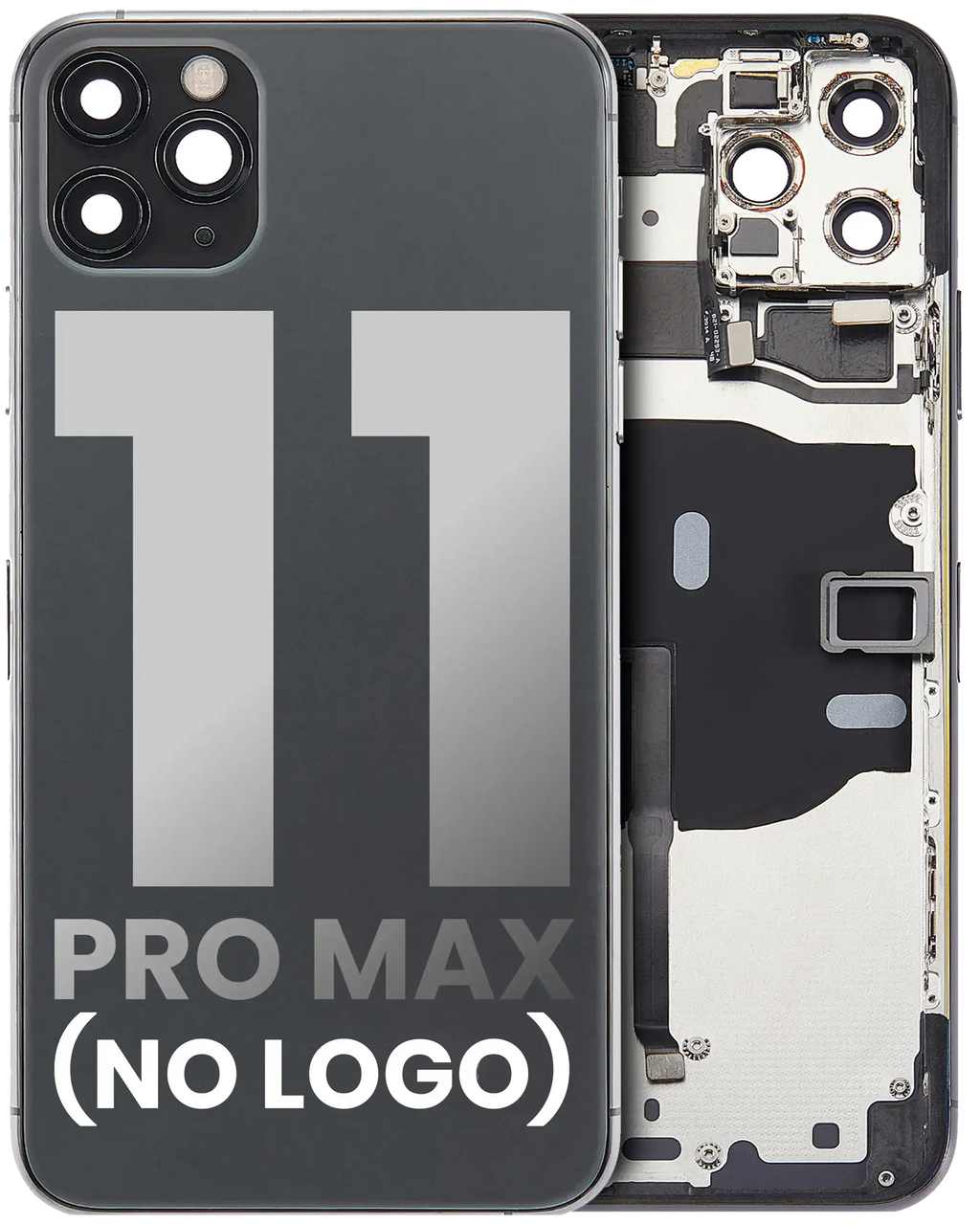Back Cover/Frame with Pre-Installed Small Parts for iPhone 11 Pro Max (No Logo) (Aftermarket Plus) (Space Gray)