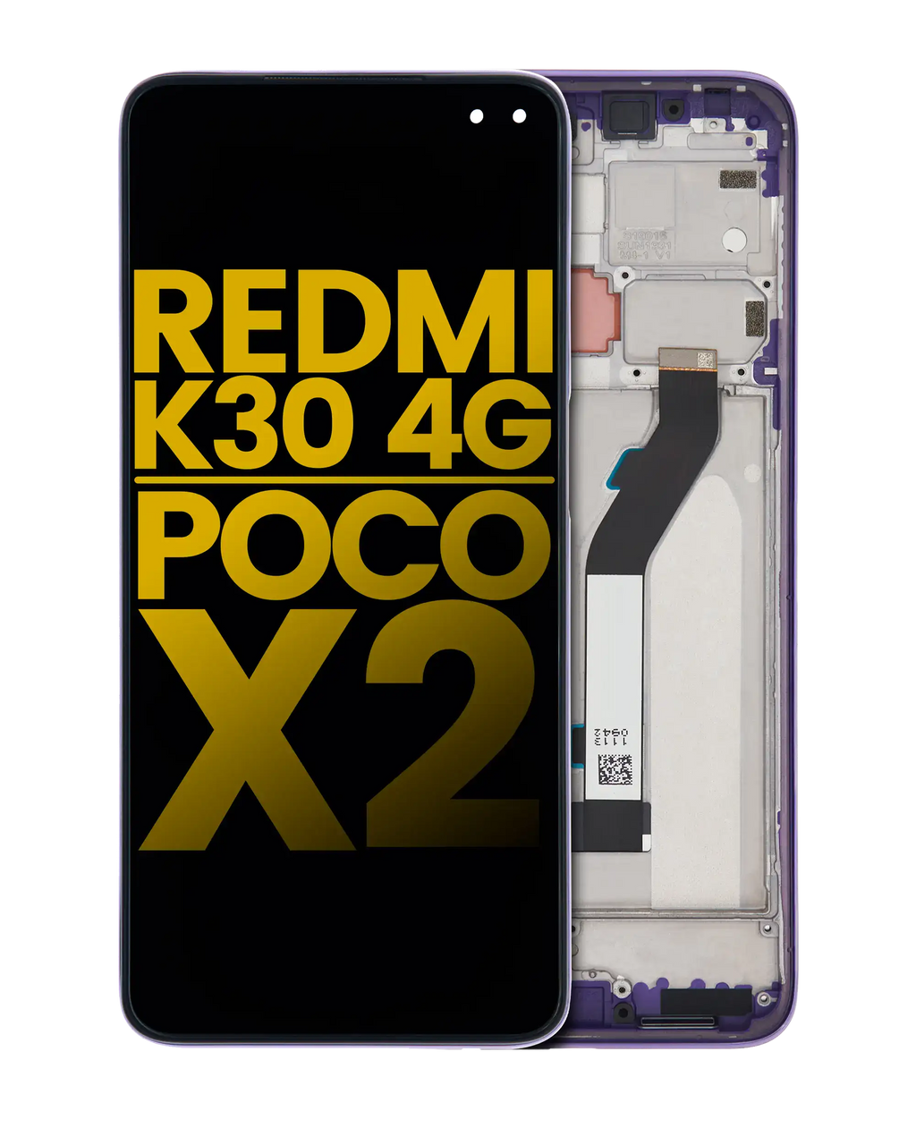 LCD Display with Frame for Xiaomi Redmi K30 4G / Poco X2 (Refurbished) (Purple)