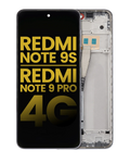 LCD mit Rahmen für Xiaomi Redmi Note 9S/9 Pro 4G Refurbished Glacier White