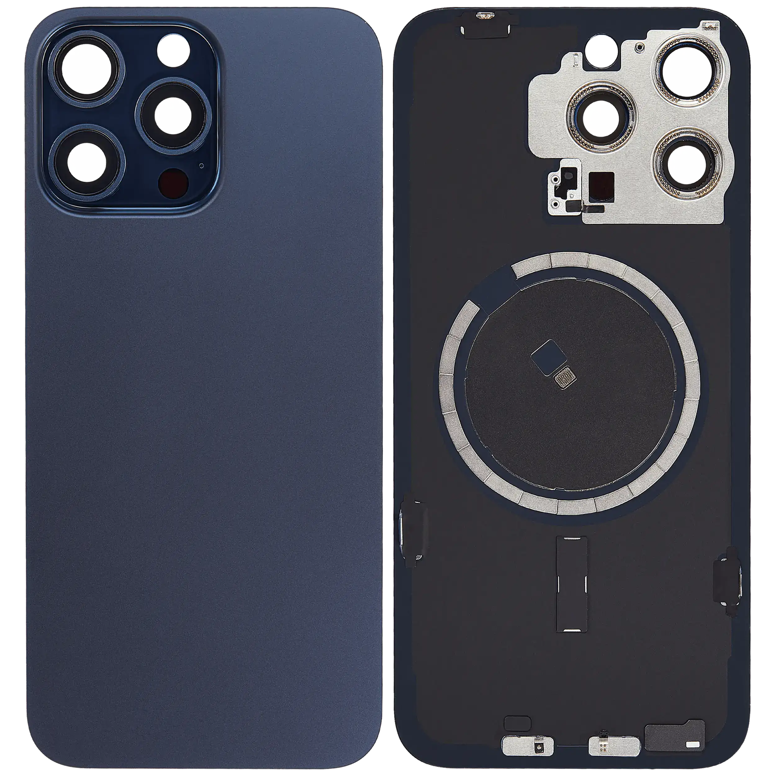 Backcover mit MagSafe für iPhone 15 Pro Max Aftermarket Blau Titanium ohne Logo