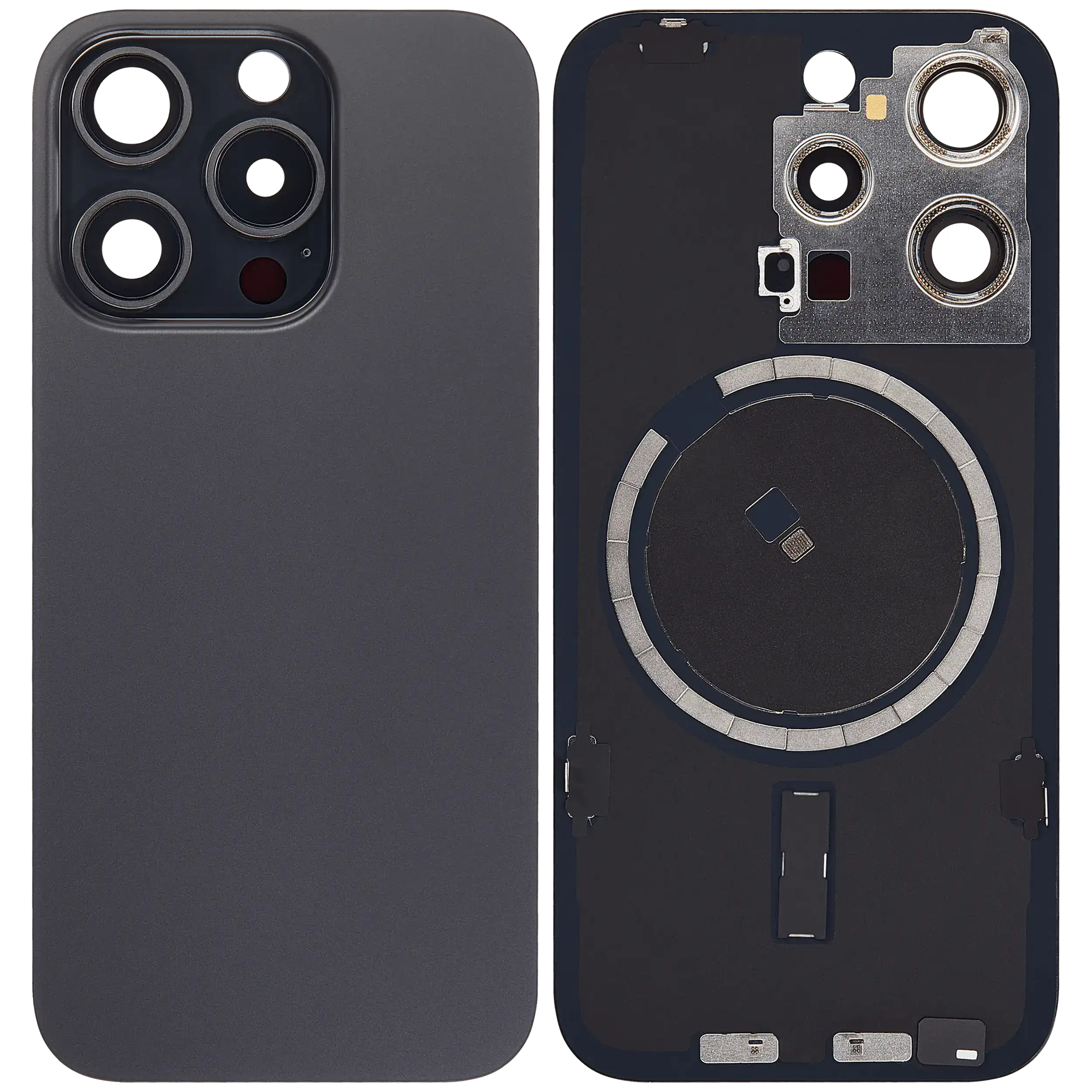 Backcover mit MagSafe für iPhone 15 Pro, Schwarz Titan, ohne Logo, Aftermarket