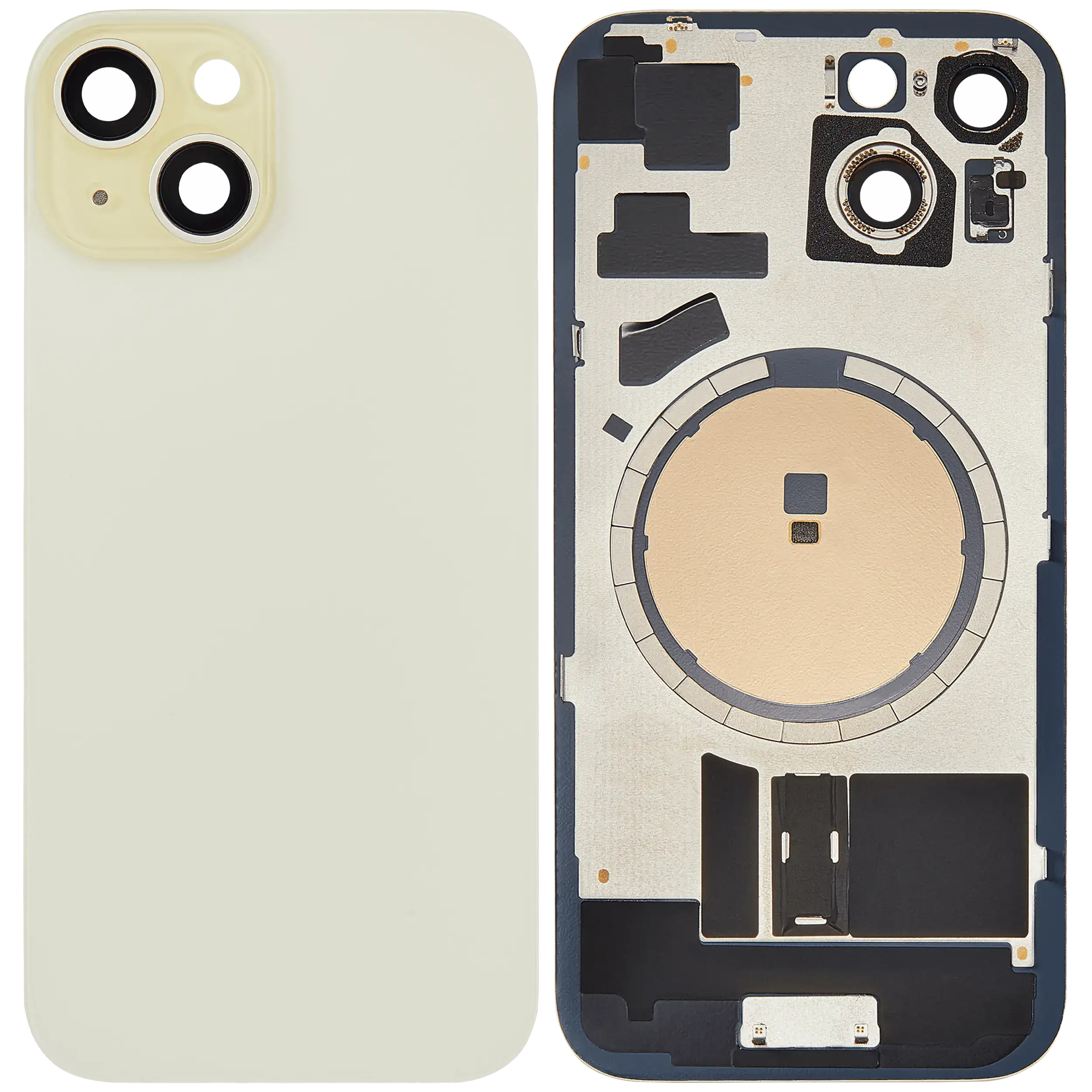 Backcover mit MagSafe-Magnet für iPhone 15 (Aftermarket) (ohne Logo) (Gelb)