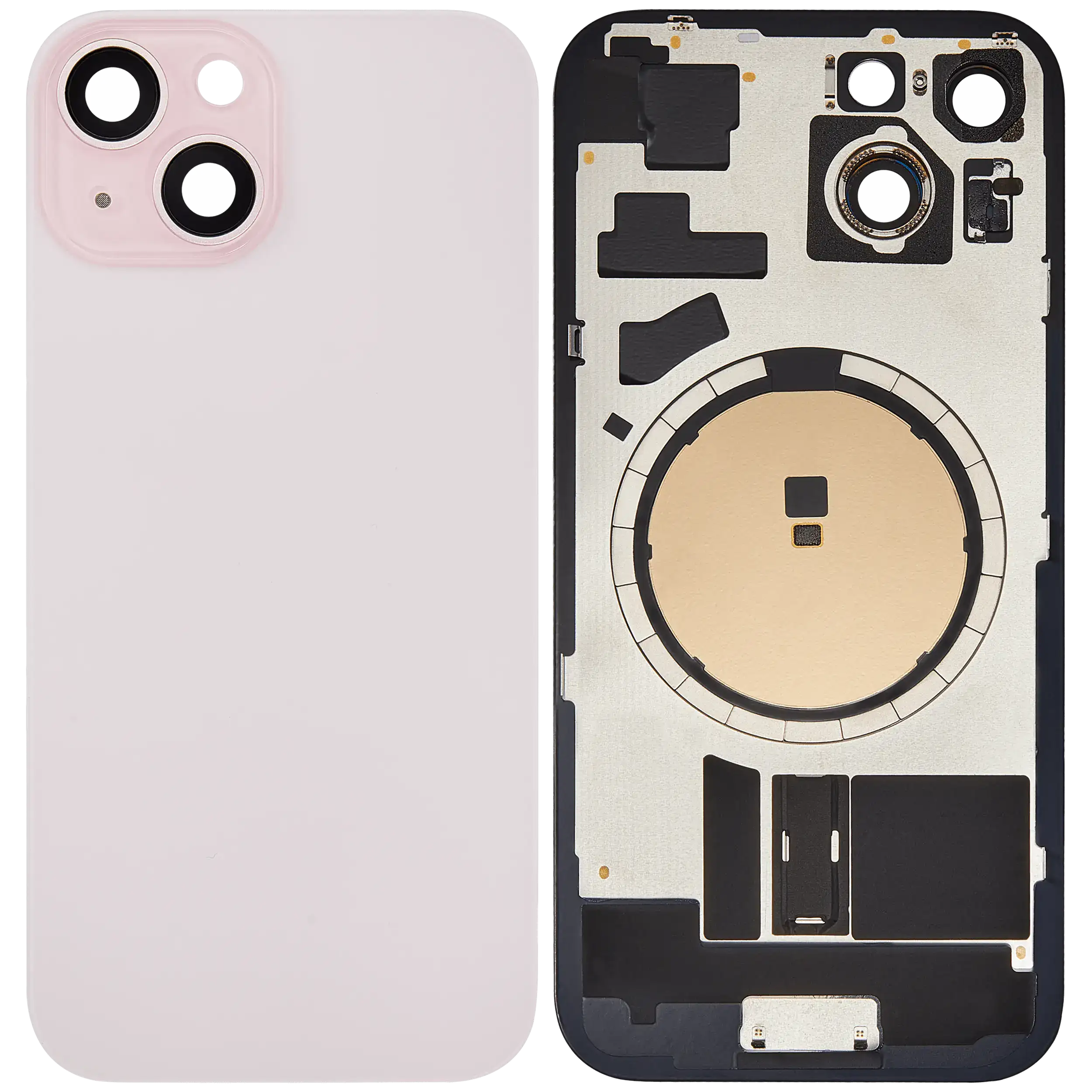 Backcover mit MagSafe-Magnet für iPhone 15 (Aftermarket) (Pink) (ohne Logo)