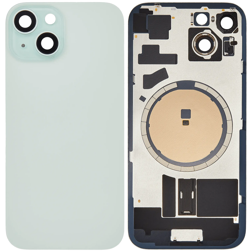 Back Cover with MagSafe Magnet for iPhone 15 (Aftermarket) (Green) (without Logo)