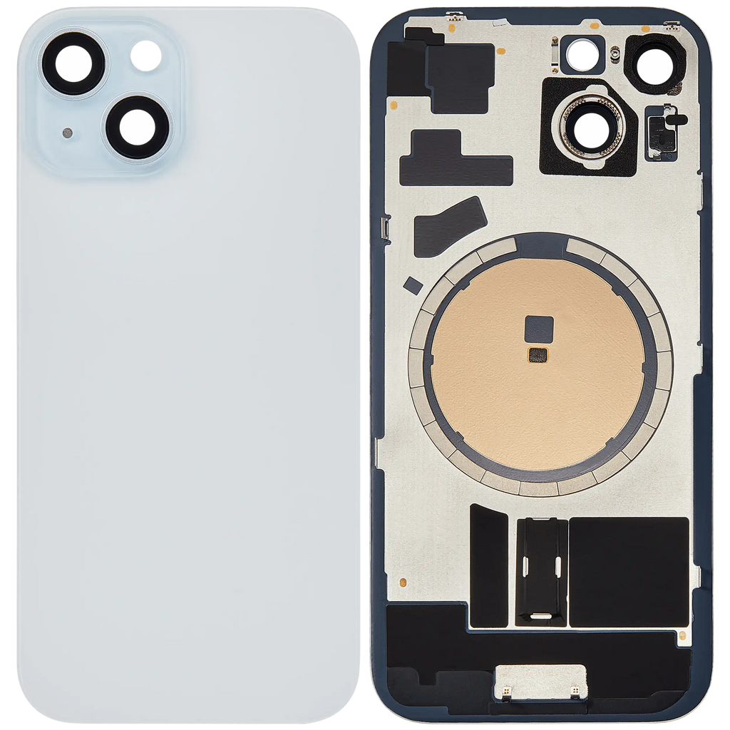 Back Cover with MagSafe Magnet for iPhone 15 (Aftermarket) (Blue) (No Logo)