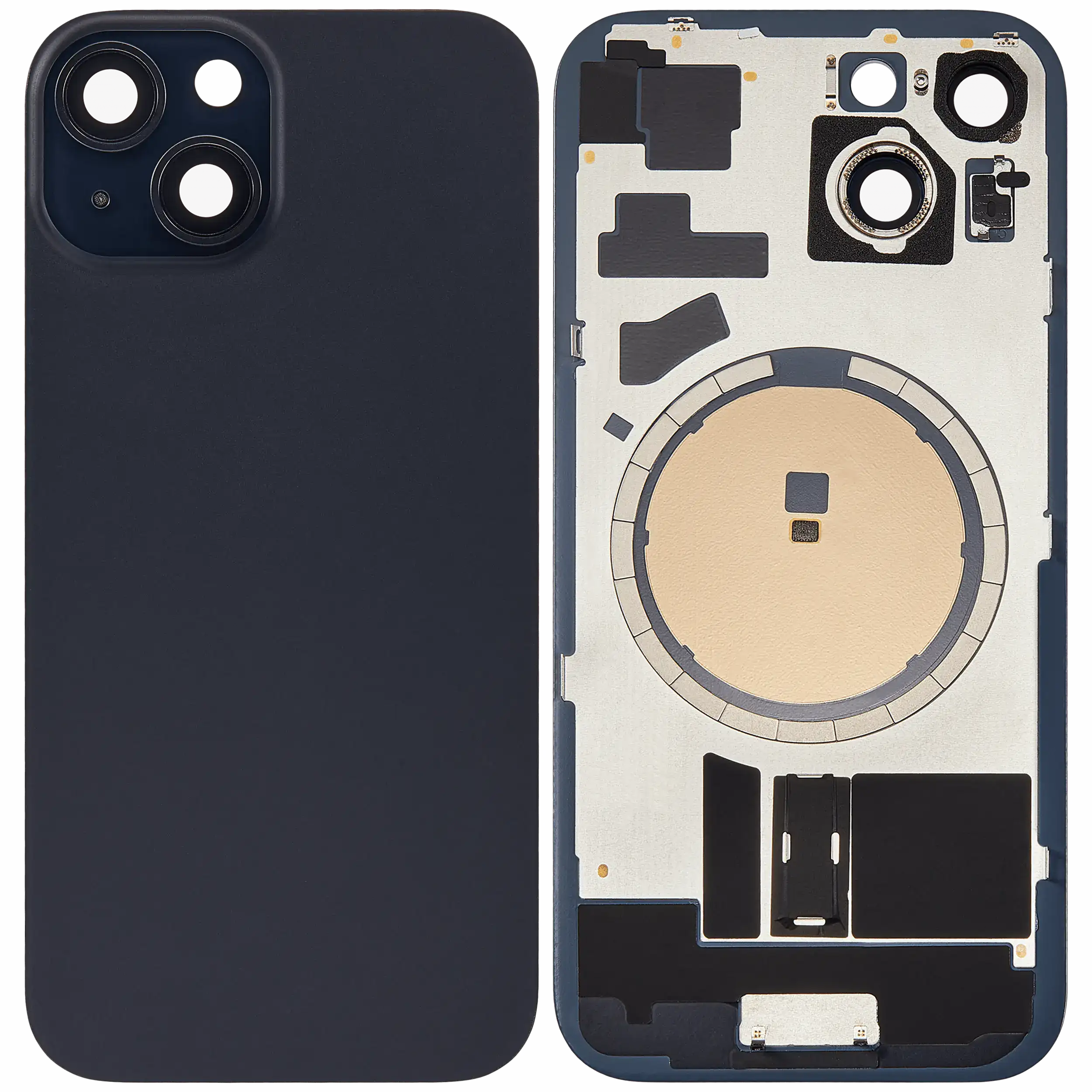 Backcover mit MagSafe-Magnet für iPhone 15 (Aftermarket) (Schwarz) (Ohne Logo)