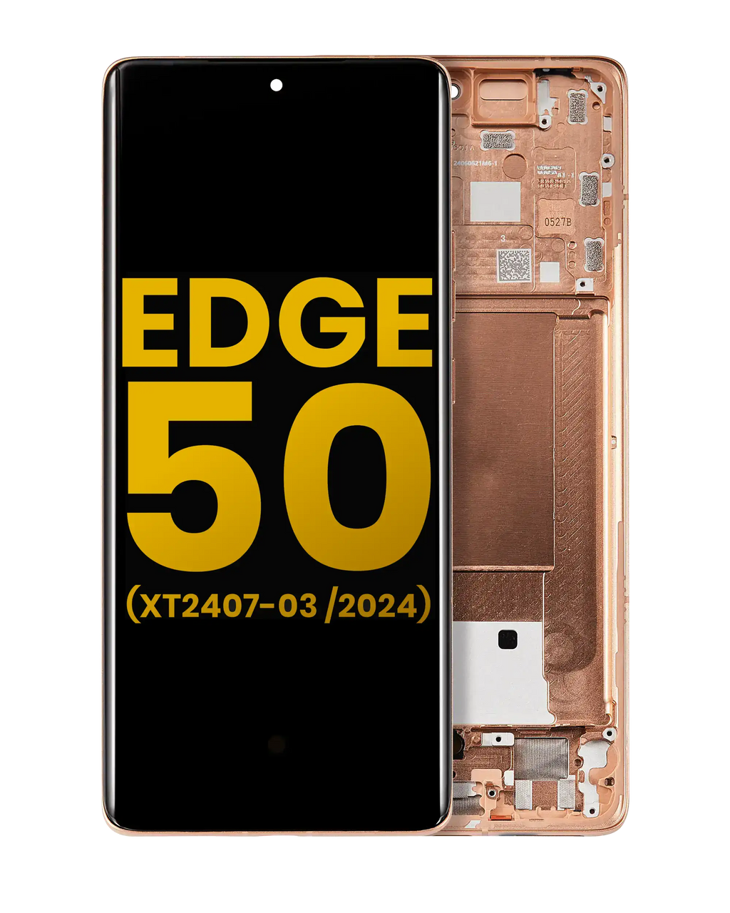 OLED Display with Frame for Motorola Moto Edge 50 (XT2407-3 / 2024) (Refurbished) (Peach Fuzz)
