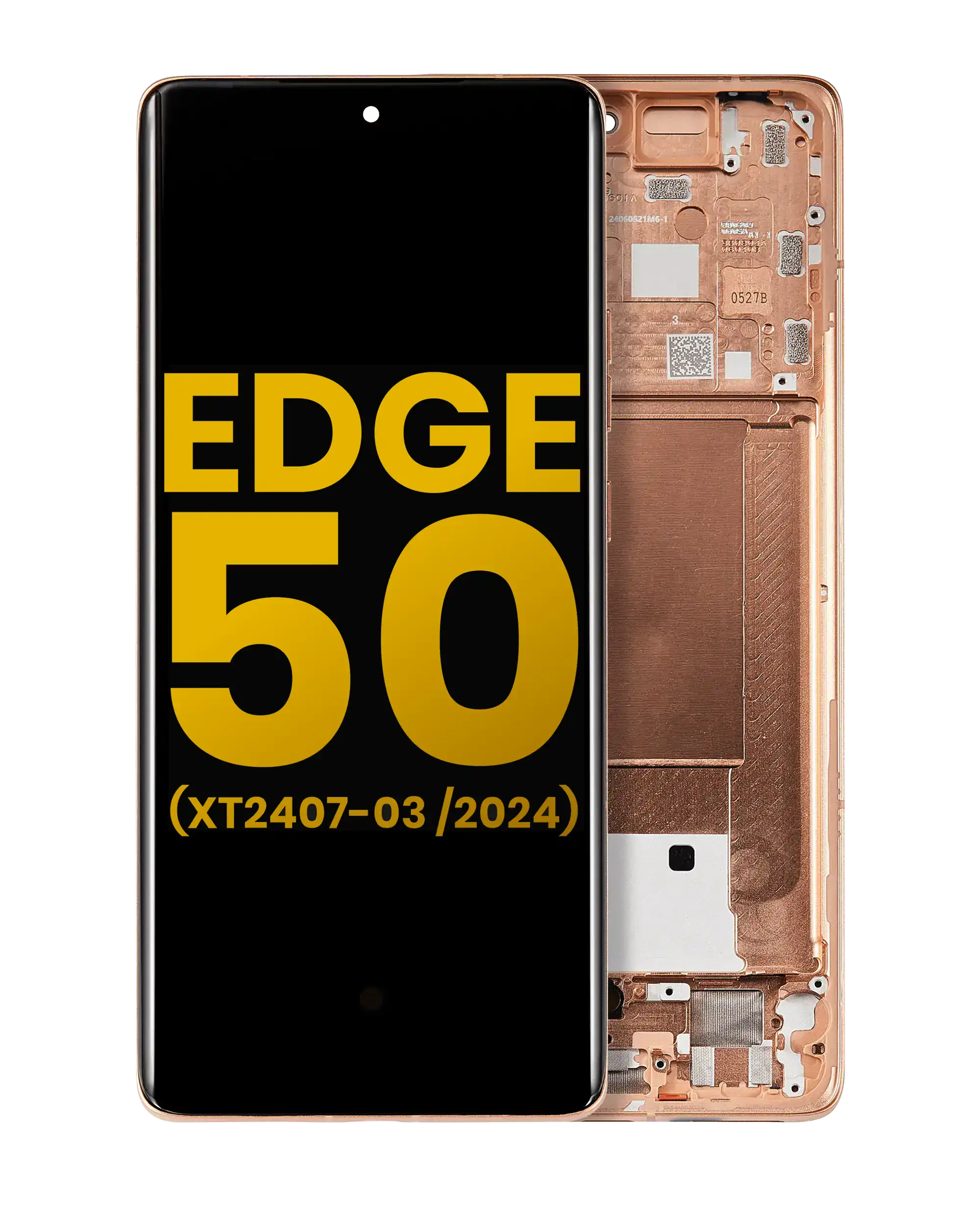 OLED Display with Frame for Motorola Moto Edge 50 (XT2407-3 / 2024) (Refurbished) (Peach Fuzz)
