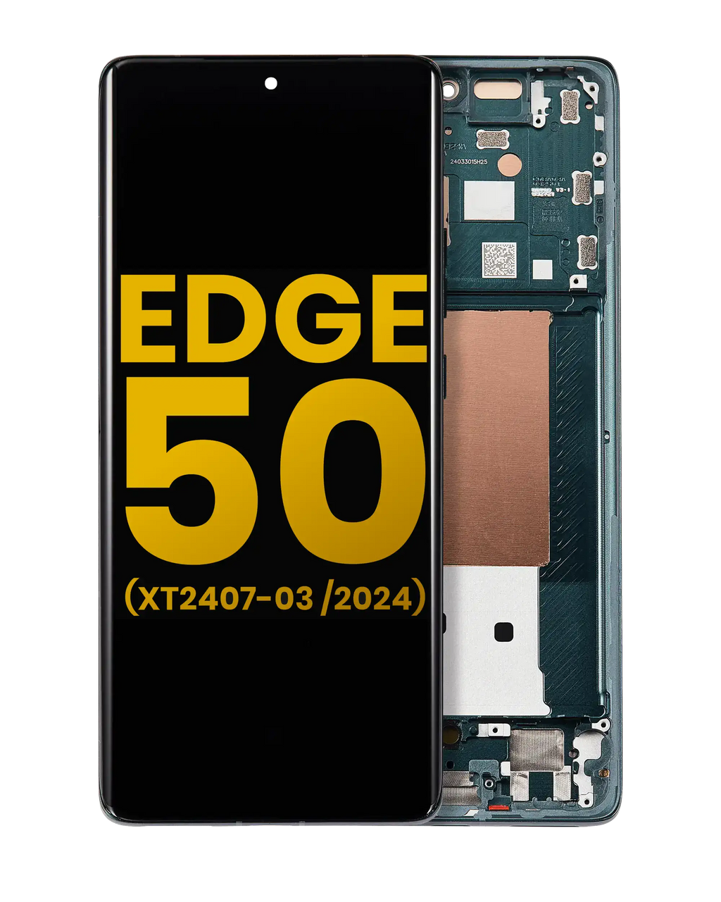 OLED Display with Frame for Motorola Moto Edge 50 (XT2407-3 / 2024) Refurbished Jungle Green