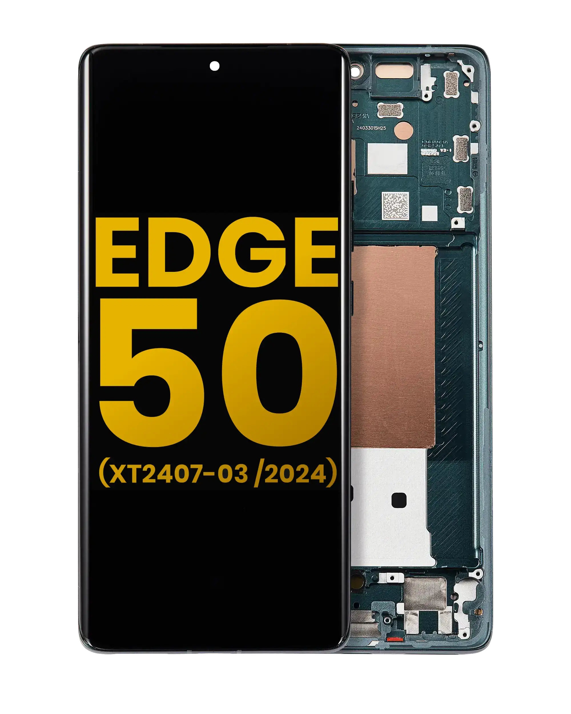 OLED Display with Frame for Motorola Moto Edge 50 (XT2407-3 / 2024) Refurbished Jungle Green