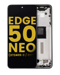 OLED-Display mit Rahmen für Moto Edge 50 Neo Refurbished Grisaille