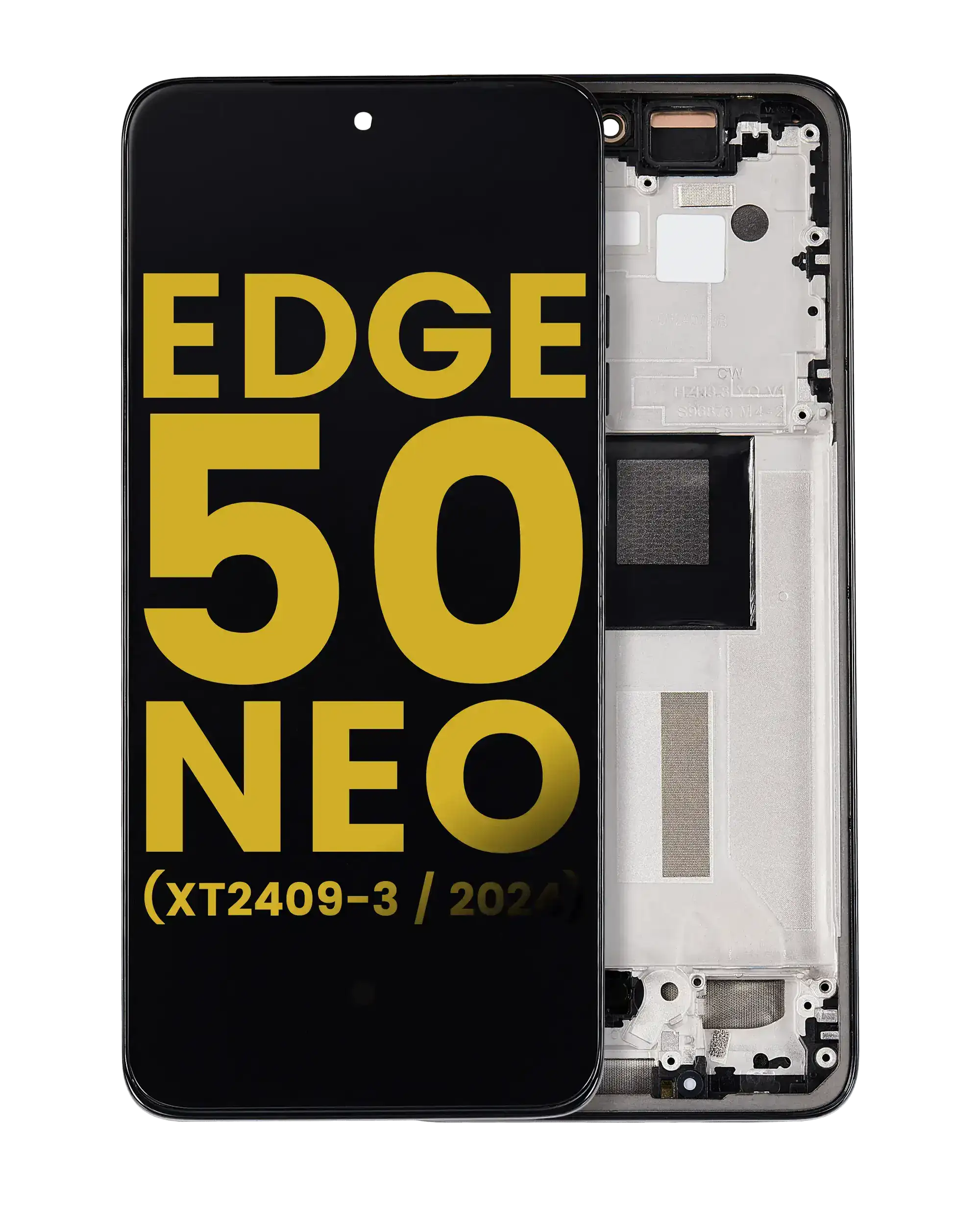 OLED Display with Frame for Motorola Moto Edge 50 Neo (XT2409-3 / 2024) (Refurbished) (Grisaille)