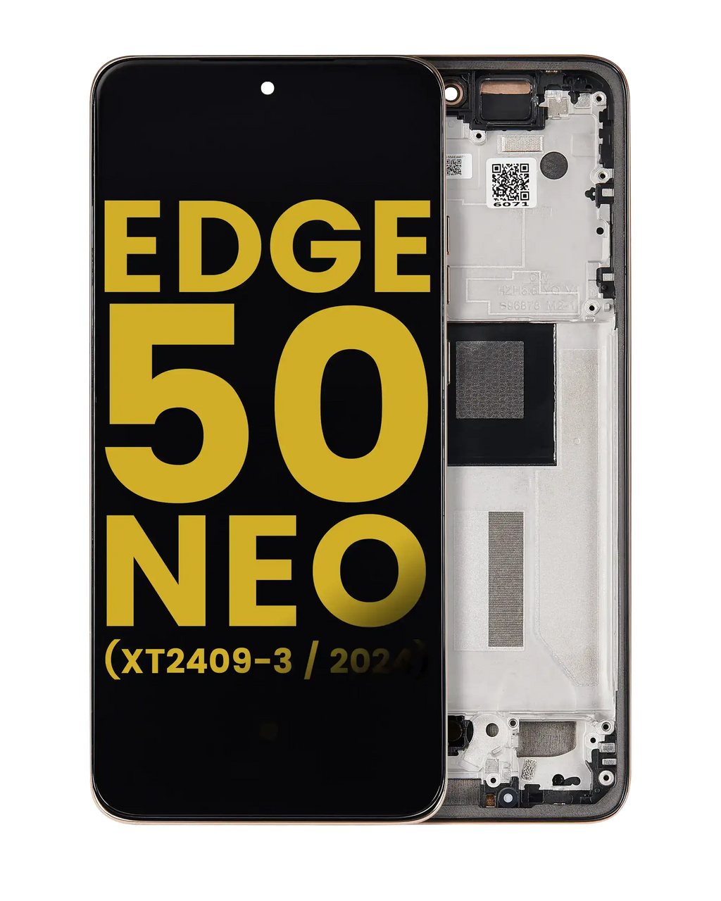 OLED Display with Frame for Motorola Moto Edge 50 Neo (XT2409-3 / 2024) (Refurbished) (Latte)