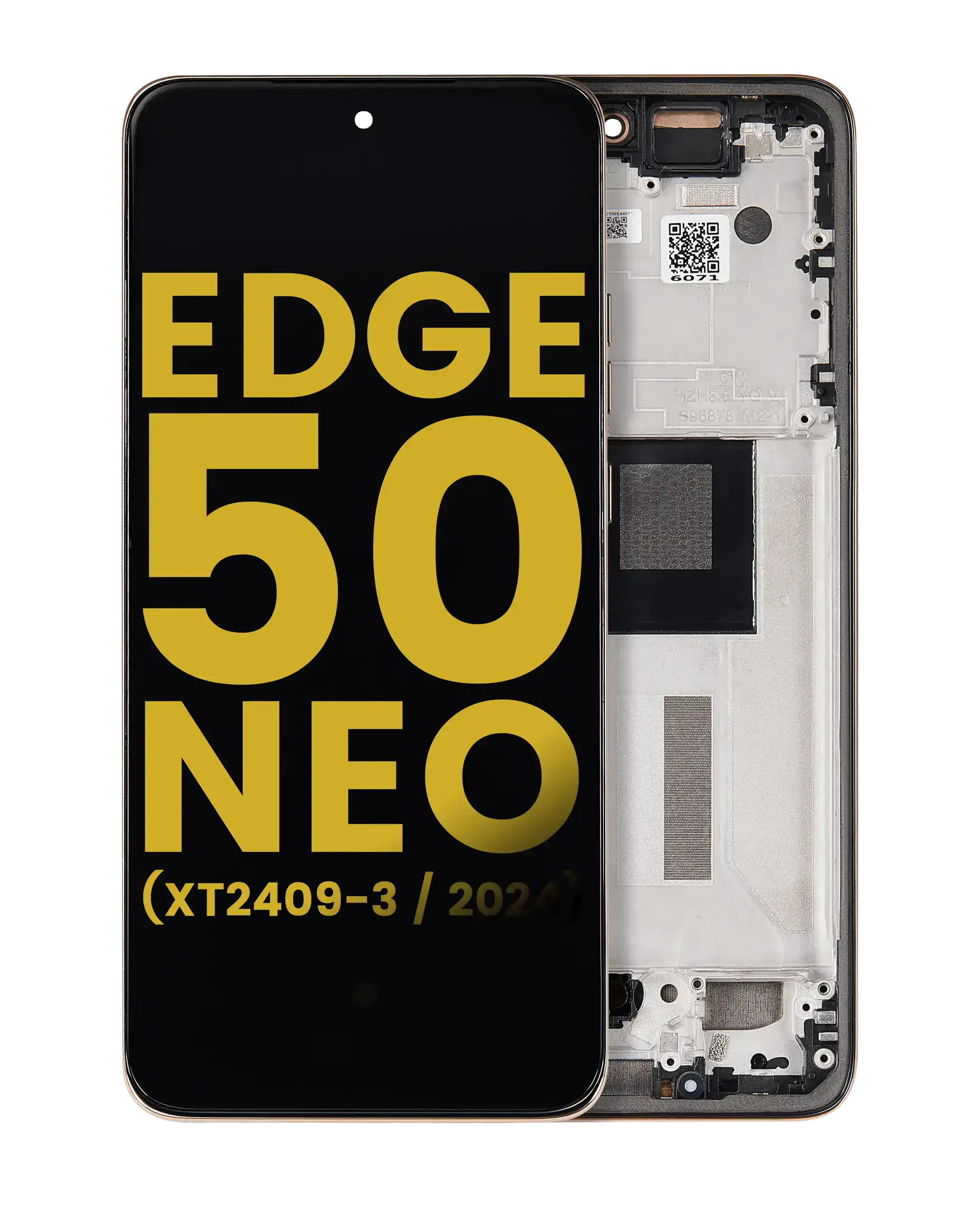OLED Display with Frame for Motorola Moto Edge 50 Neo (XT2409-3 / 2024) (Refurbished) (Latte)