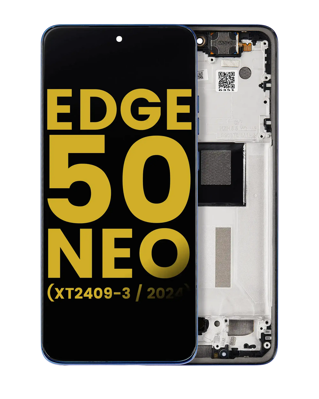 OLED Display with Frame for Motorola Moto Edge 50 Neo (XT2409-3 / 2024) (Refurbished) (Nautical Blue)