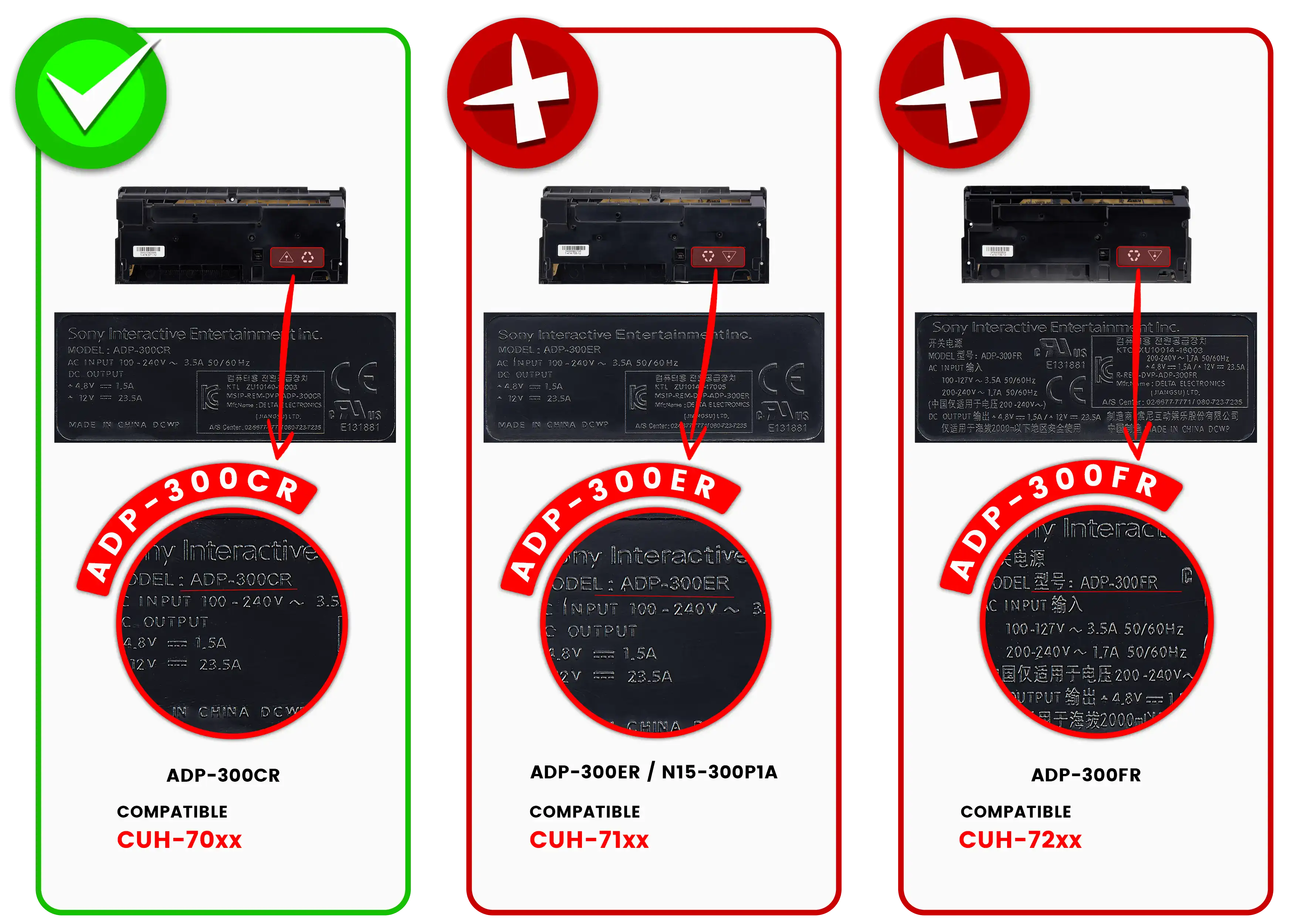 Power supply for PlayStation 4 Pro (ADP-300CR, CUH-70xx) (4PIN)