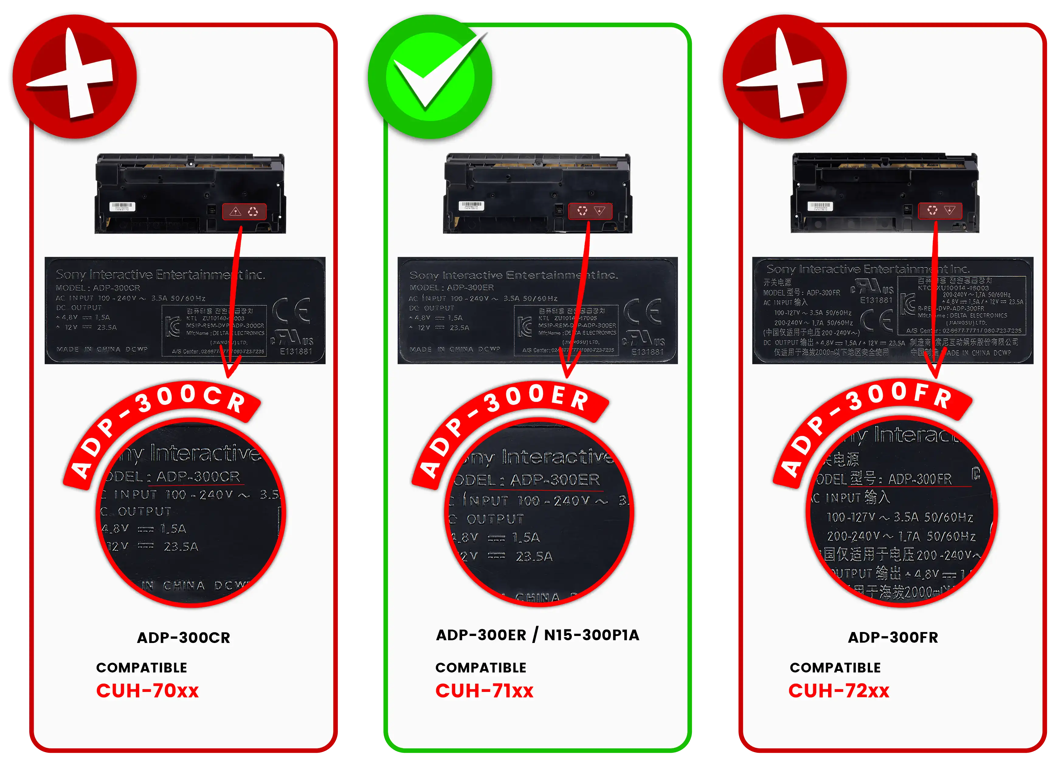 Netzteil für PlayStation 4 Pro (ADP-300ER/N15-300P1A, CUH-71xx) (4PIN)