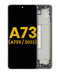 OLED-Display mit Rahmen für Samsung Galaxy A73 (A735 / 2022) (Refurb.) (Grau)