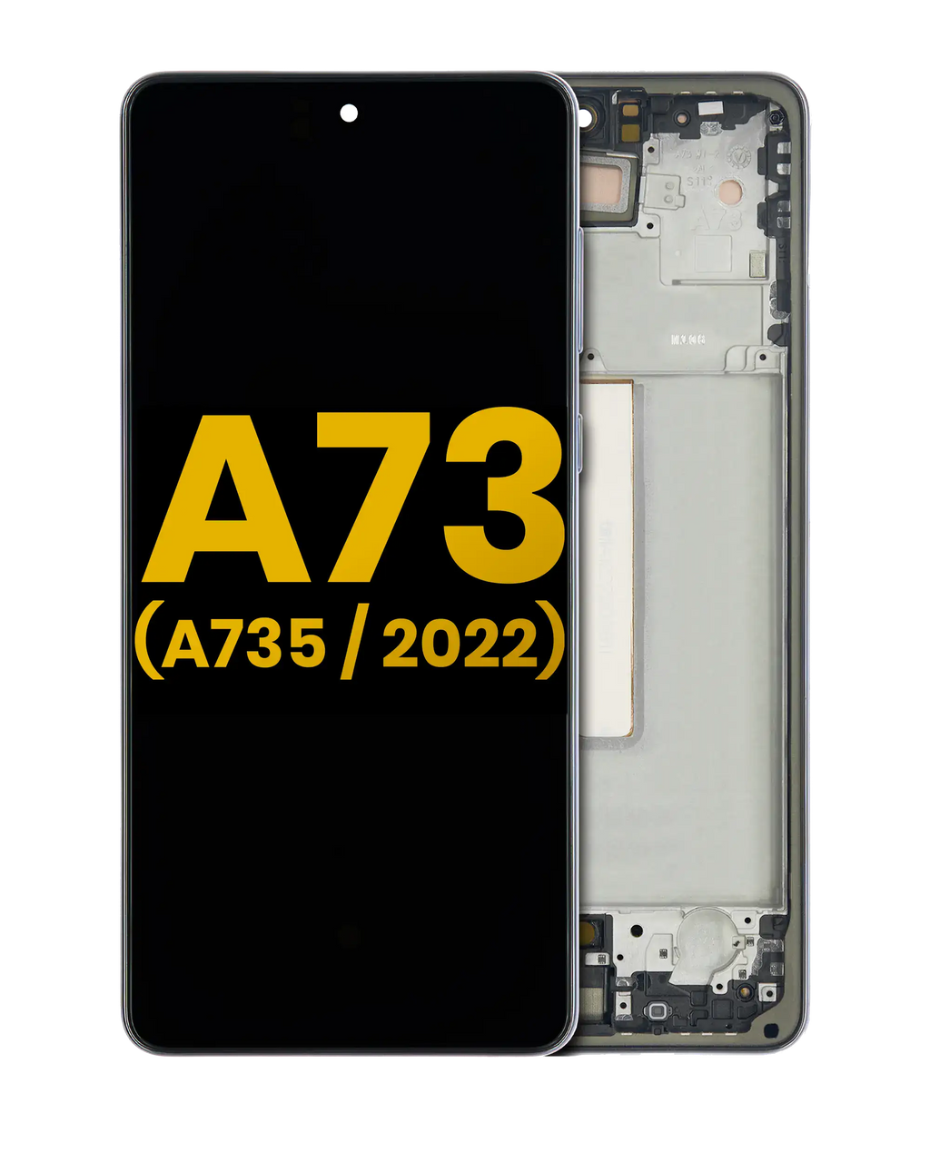 OLED-Display mit Rahmen für Samsung Galaxy A73 (A735 / 2022) (Refurb.) (Grau)