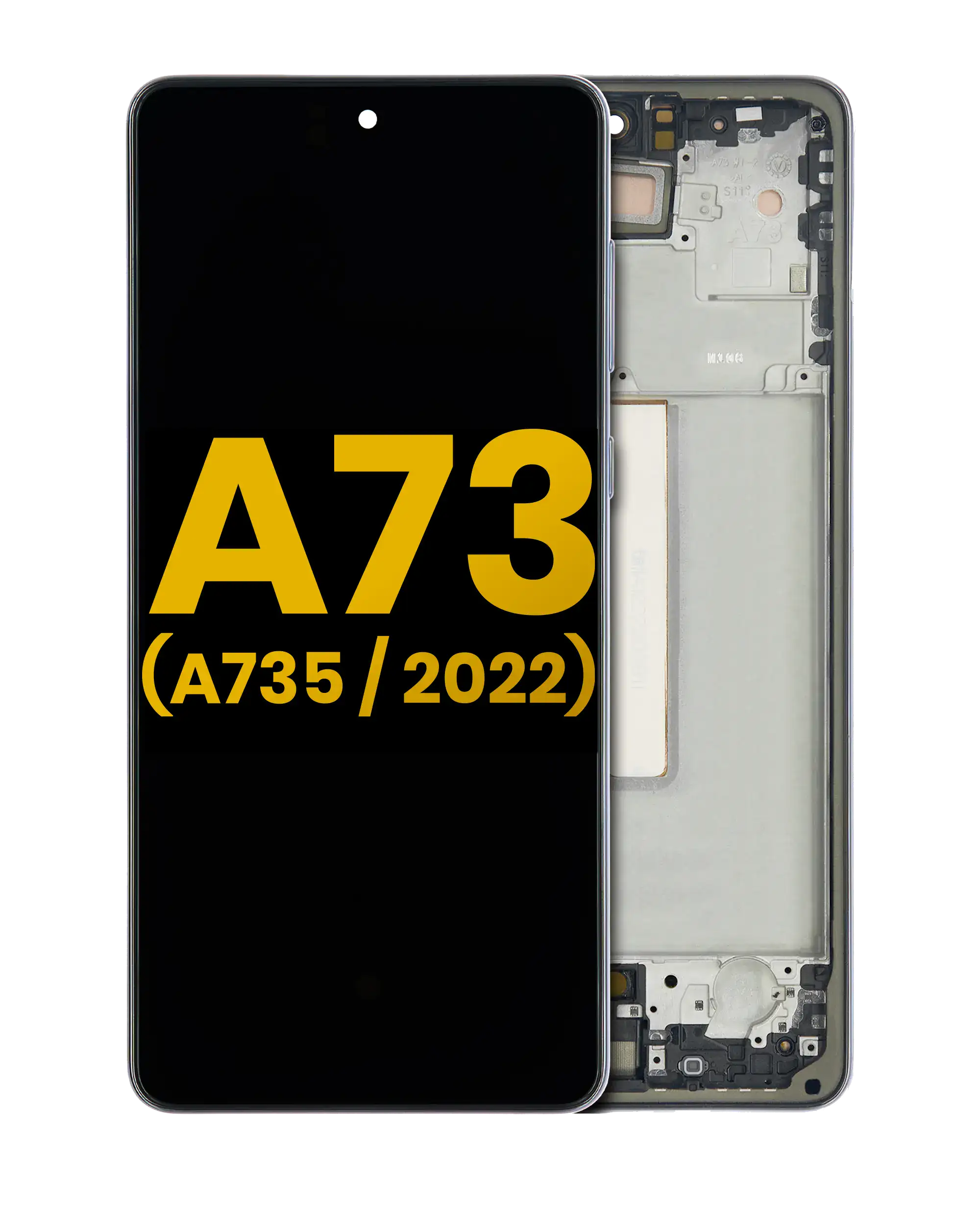 OLED-Display mit Rahmen für Samsung Galaxy A73 (A735 / 2022) (Refurb.) (Grau)