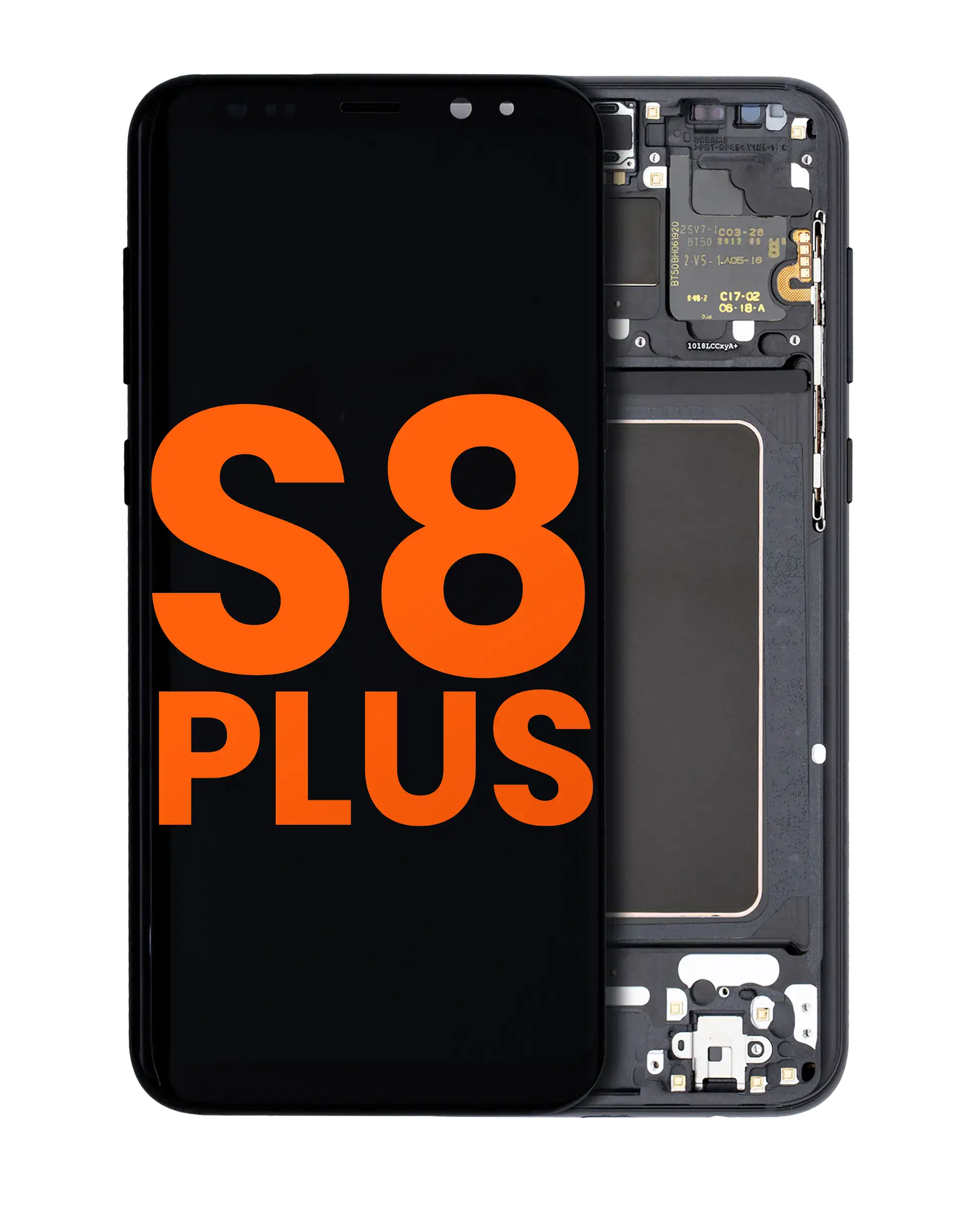 OLED-Display m. Rahmen f. Samsung Galaxy S8 Plus, B-Ware, Schwarz
