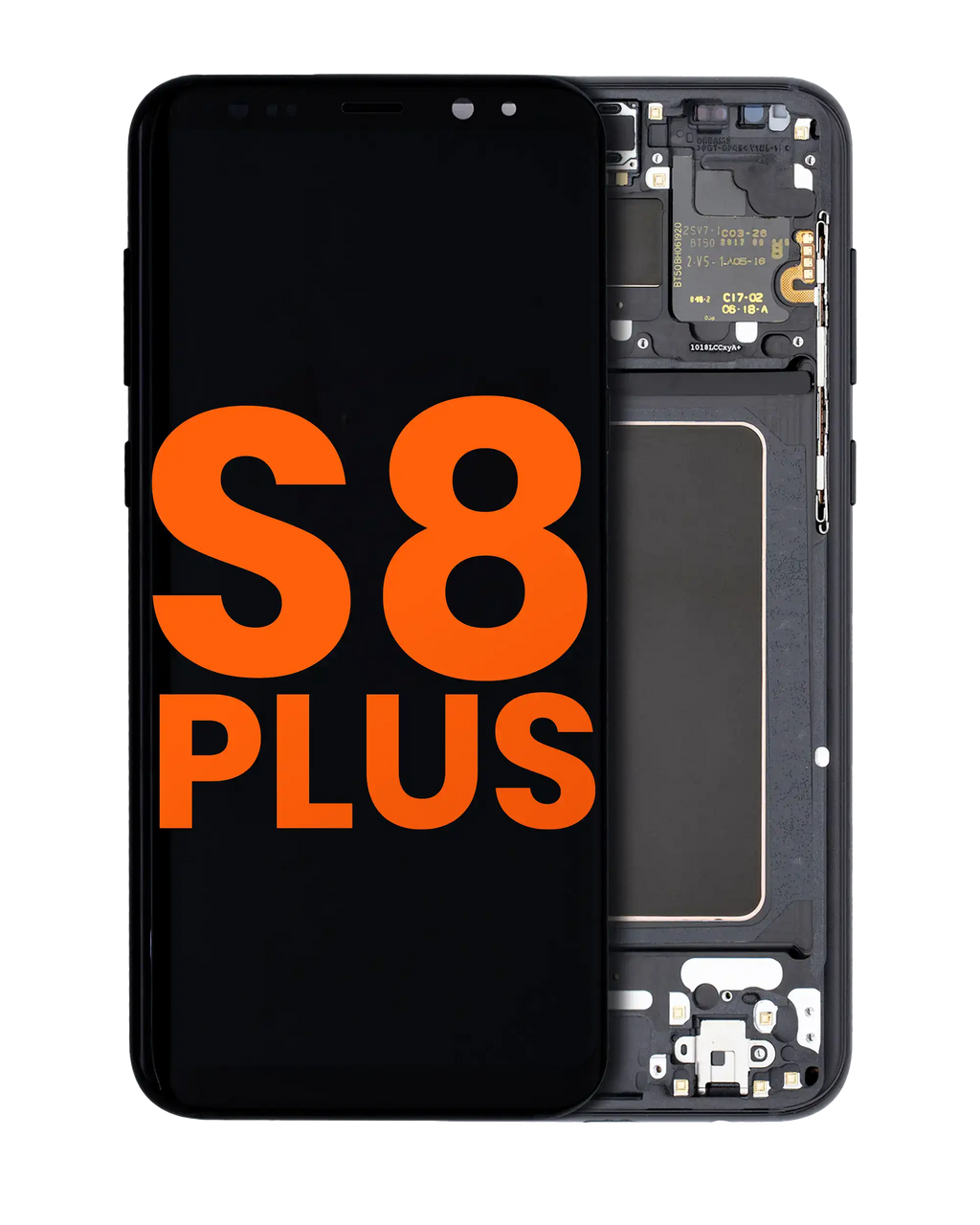 OLED-Display m. Rahmen f. Samsung Galaxy S8 Plus, B-Ware, Schwarz