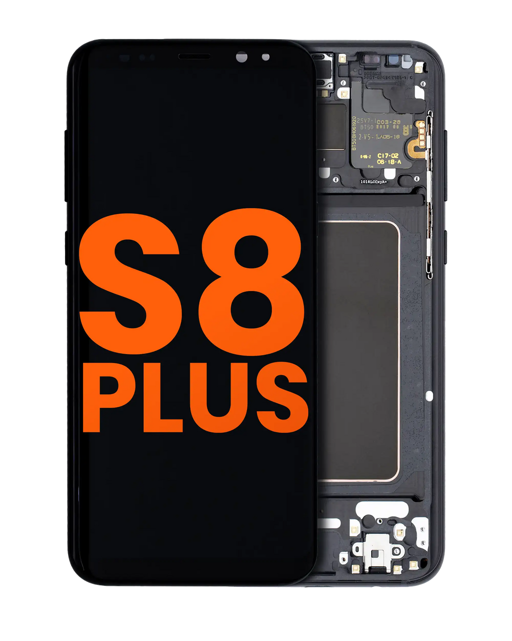 OLED-Display mit Rahmen für Samsung Galaxy S8 Plus (Blemish: Qualität B) (Midnight Schwarz)