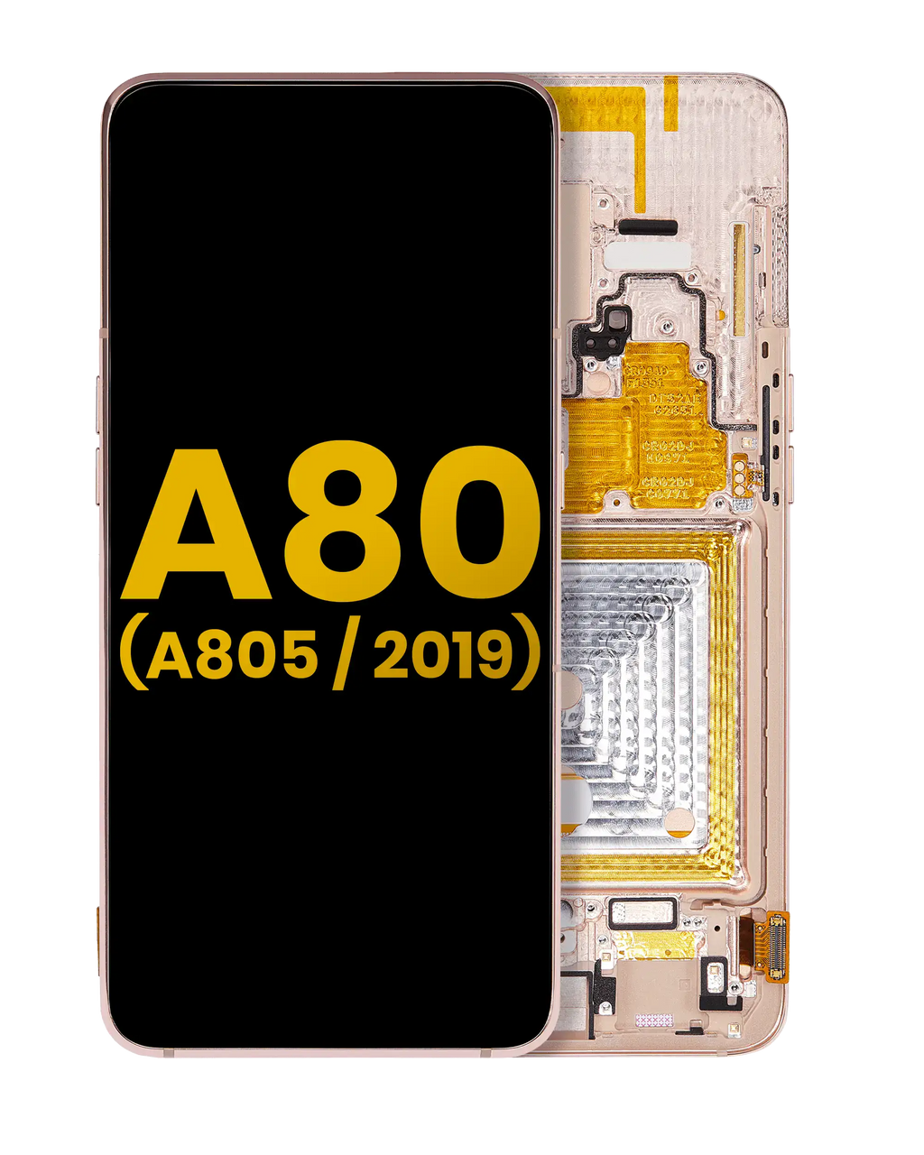 OLED-Display mit Rahmen für Samsung Galaxy A80 - Angel Gold Refurbished