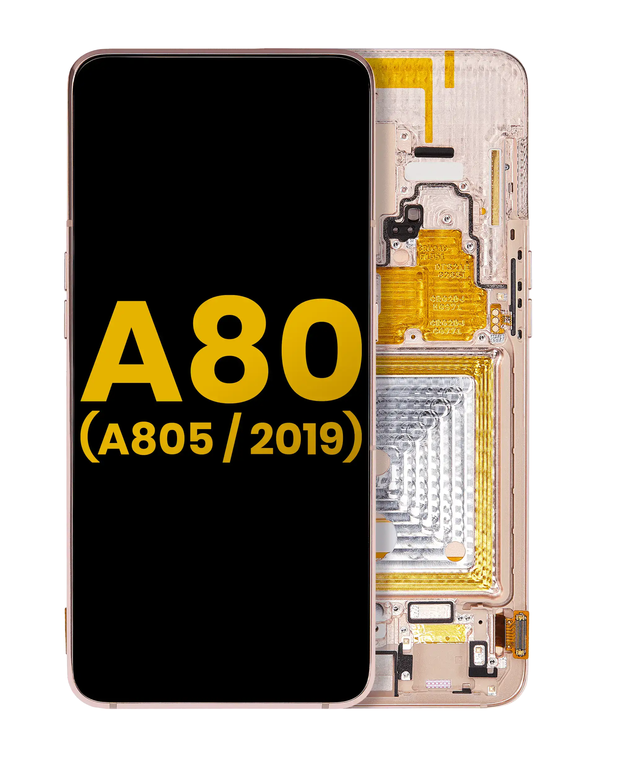 OLED Display with Frame for Samsung Galaxy A80 (A805 / 2019) (Angel Gold) (Refurbished)