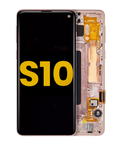 OLED-Display mit Rahmen für Samsung Galaxy S10 (Refurbished) (Flamingo Pink)