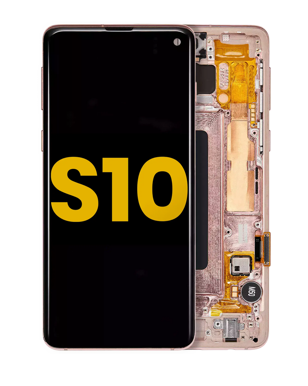 OLED Display with Frame for Samsung Galaxy S10 (Refurbished) (Flamingo Pink)