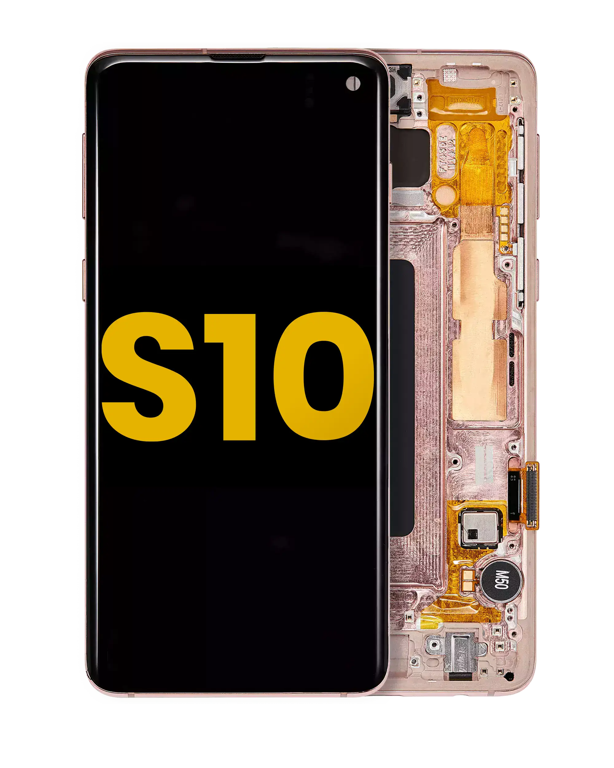 OLED Display with Frame for Samsung Galaxy S10 (Refurbished) (Flamingo Pink)