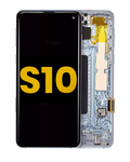 OLED Display with Frame for Samsung Galaxy S10 (Refurbished) (Prism Blue)