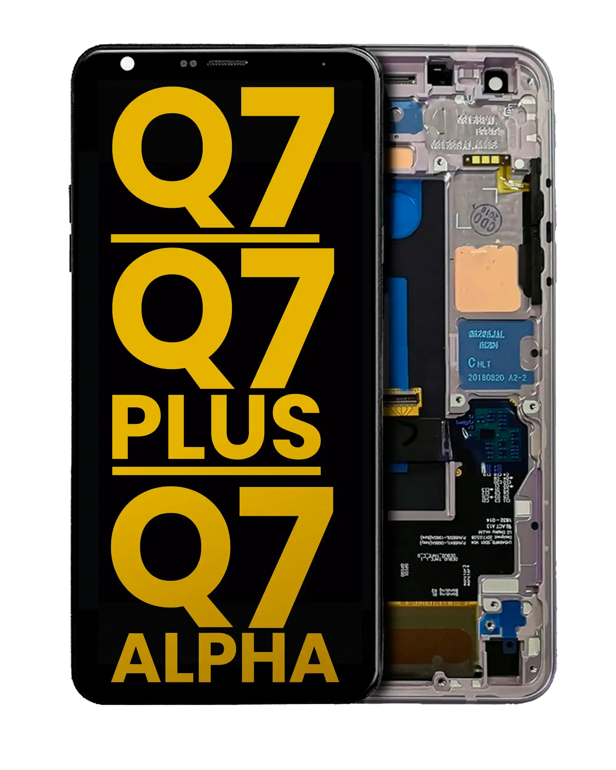LCD-Display mit Rahmen für LG Q7/Plus/Alpha (generalüberholt) Lavendelviolett
