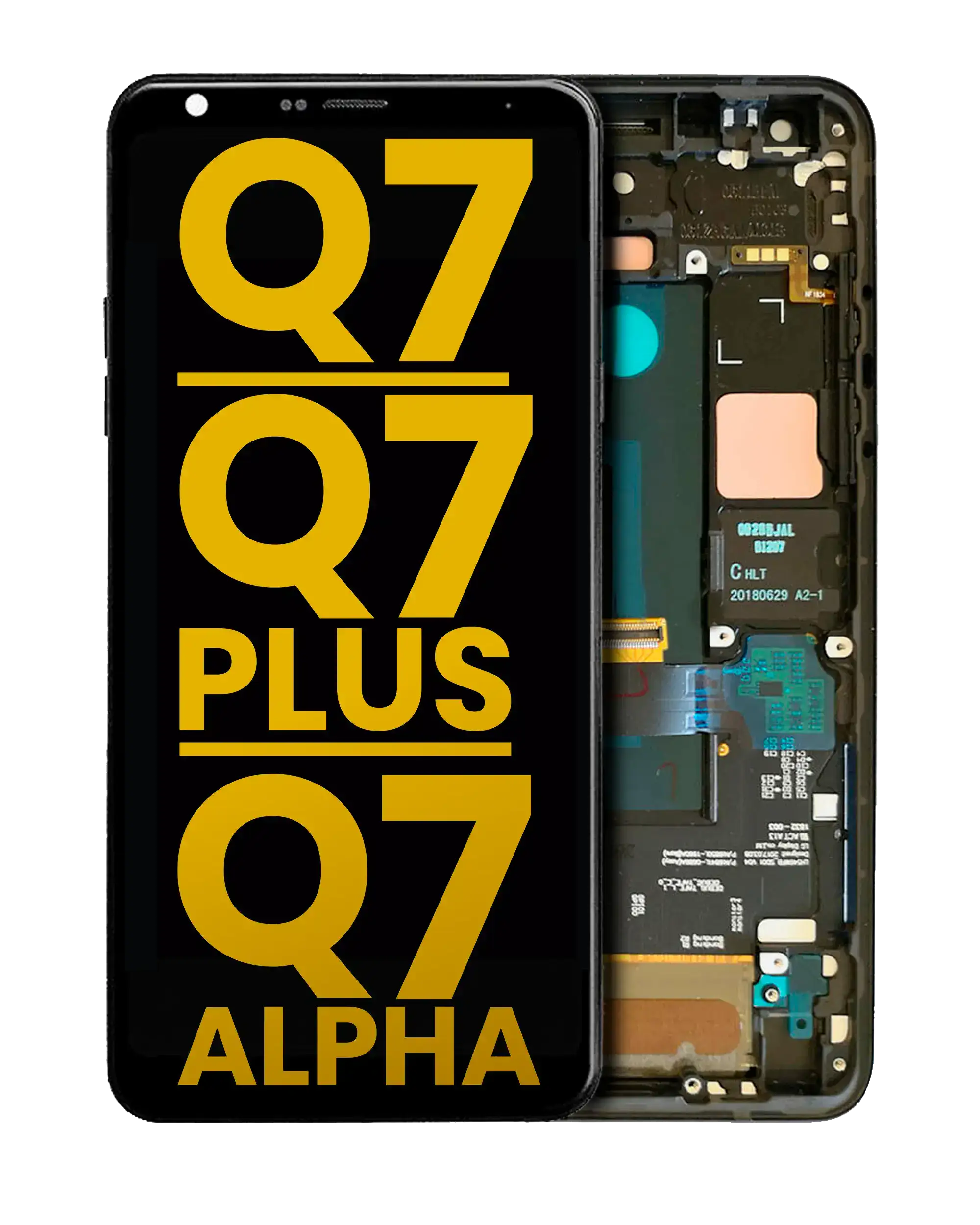 LCD-Display mit Rahmen für LG Q7/Q7+/Q7 Alpha Refurbished Aurora Black