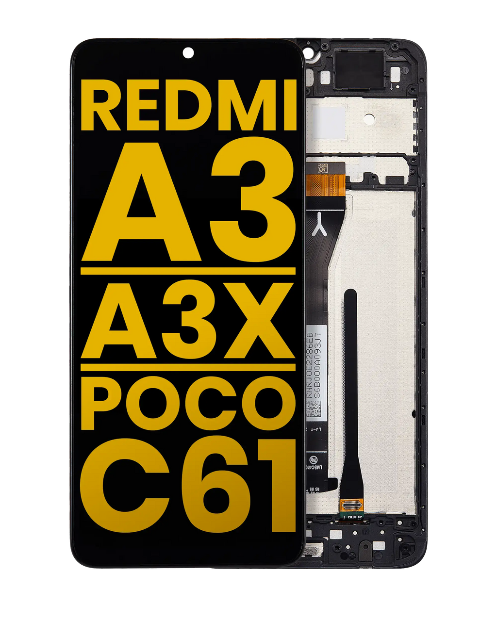LCD Display with Frame for Xiaomi Redmi A3 / A3x / Poco C61 (refurbished, all colors)