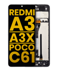 LCD-Display mit Rahmen für Xiaomi Redmi A3 / A3x / Poco C61 (Refurb., alle Farbe