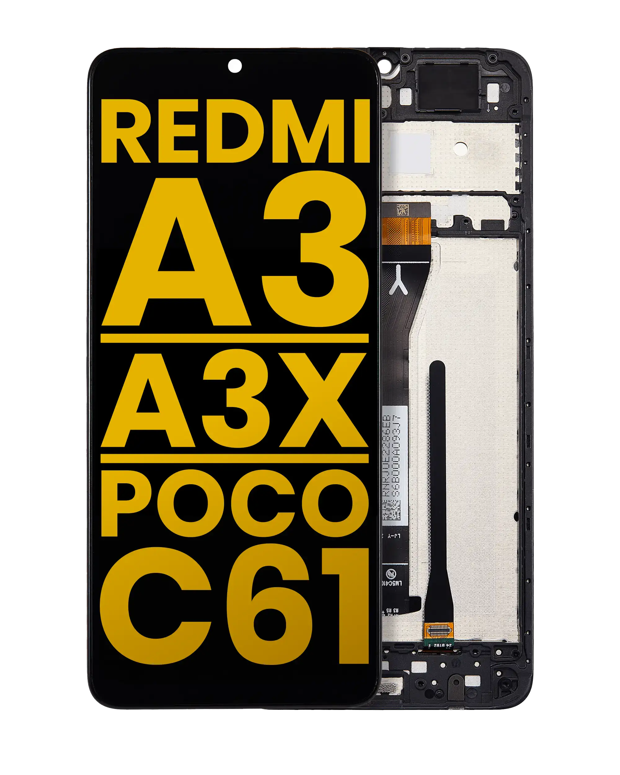 LCD Display with Frame for Xiaomi Redmi A3 / A3x / Poco C61 (refurbished, all colors)