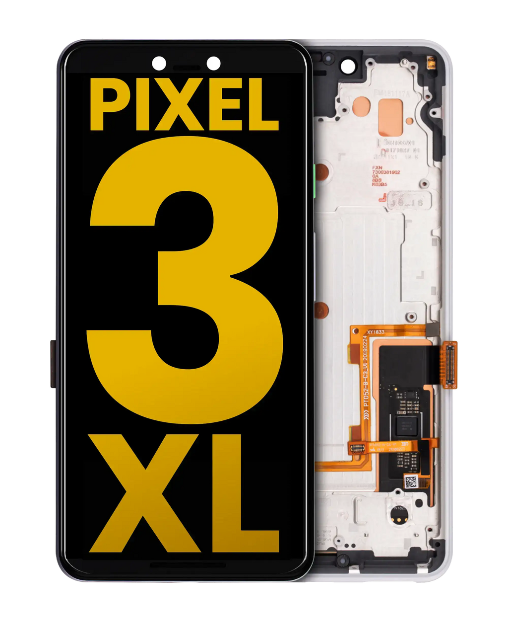 OLED-Display mit Rahmen für Google Pixel 3 XL (generalüberholt) (Clearly White)